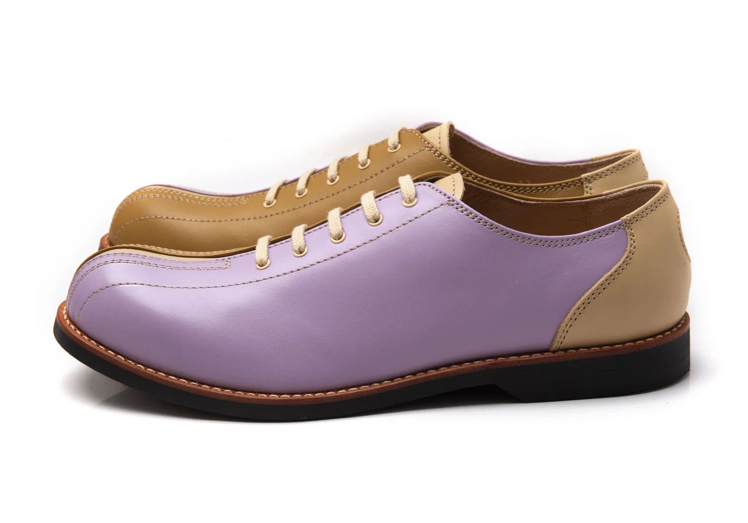 Comme des Garcons Homme Plus Bicolor Leather Shoes Beige Purple Size 27 Size US 9 / EU 42 - 6 Thumbnail