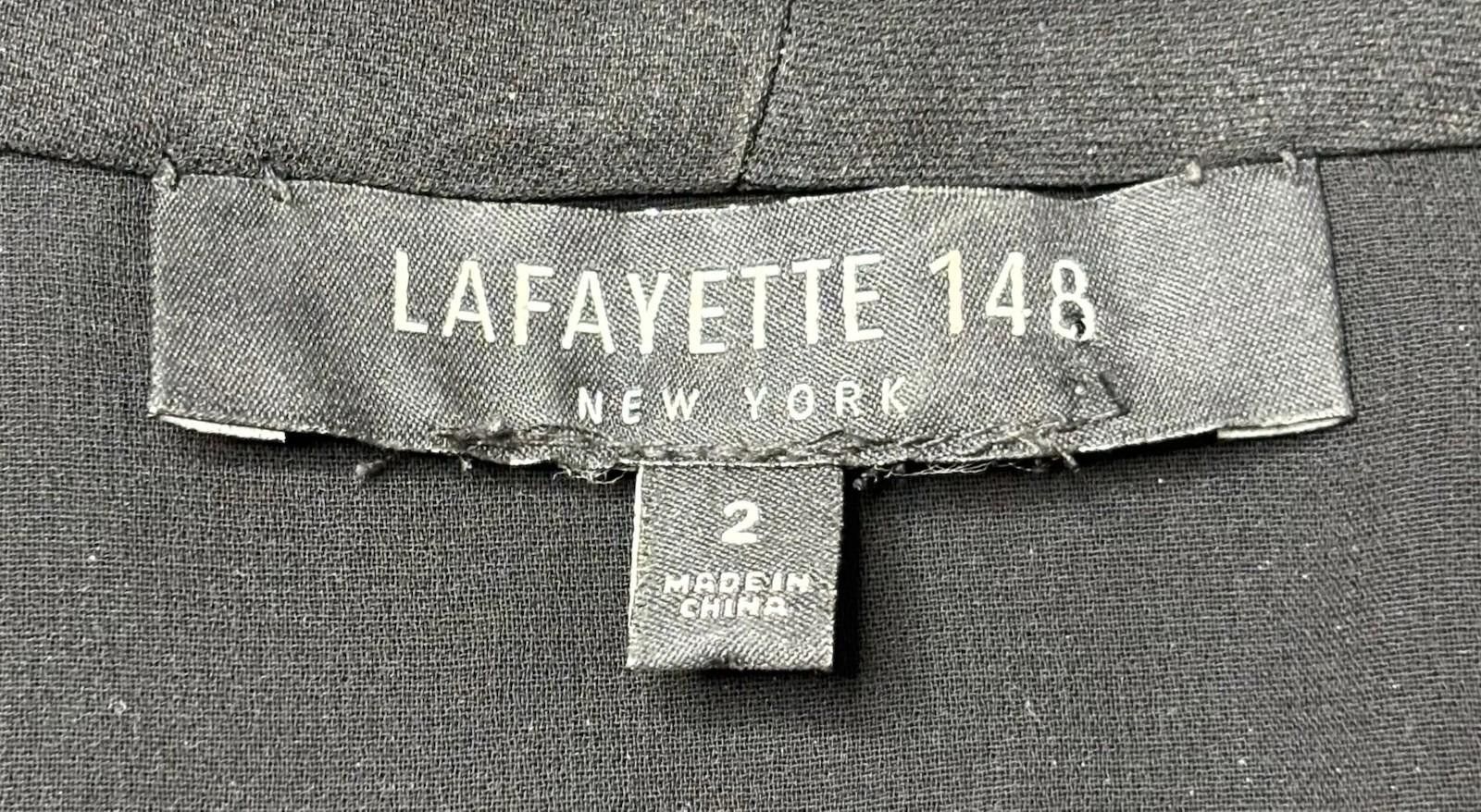 Lafayette 148 Lafayette 148 New York Silk Top Womens 2 Fringe Tie V-Neck Size XS / US 0-2 / IT 36-38 - 2 Thumbnail