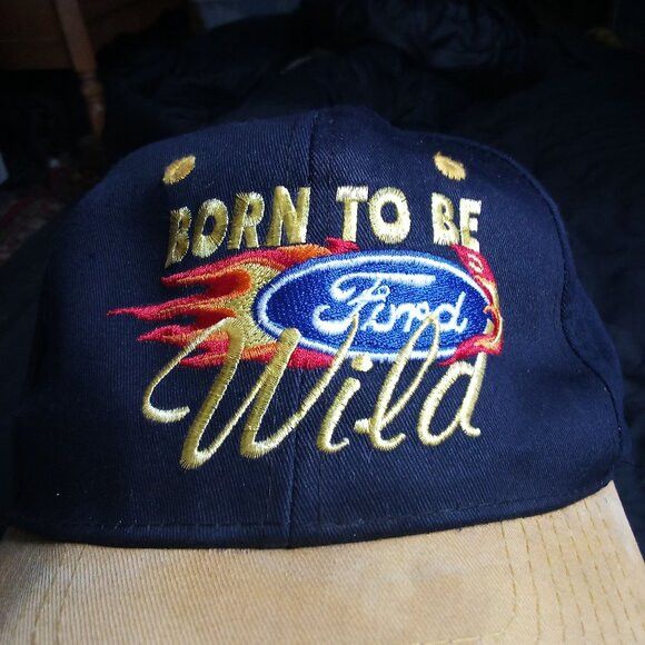 Other Vintage Ford Born To Be Wild Two Tone Snap Hat Cap Size ONE SIZE - 2 Thumbnail