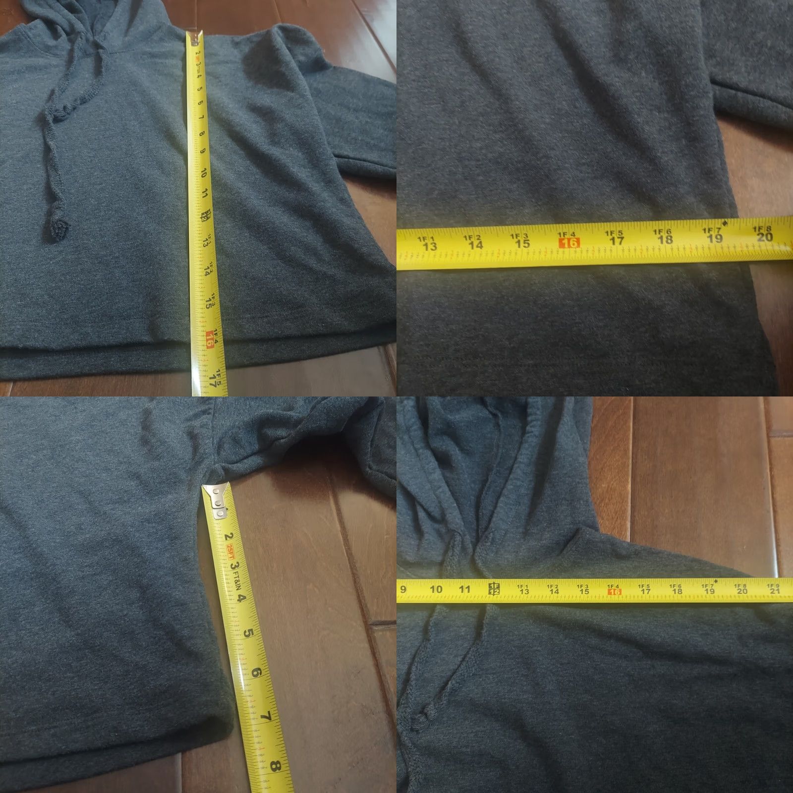 Fashion Nova Fashion Nova Hoodie Women Gray Drawstring Cropped - Size M - Pullover, Long Sleeve, Solid, Activewear, Casual, Travel, Party/Cocktail Size M / US 6-8 / IT 42-44 - 8 Thumbnail