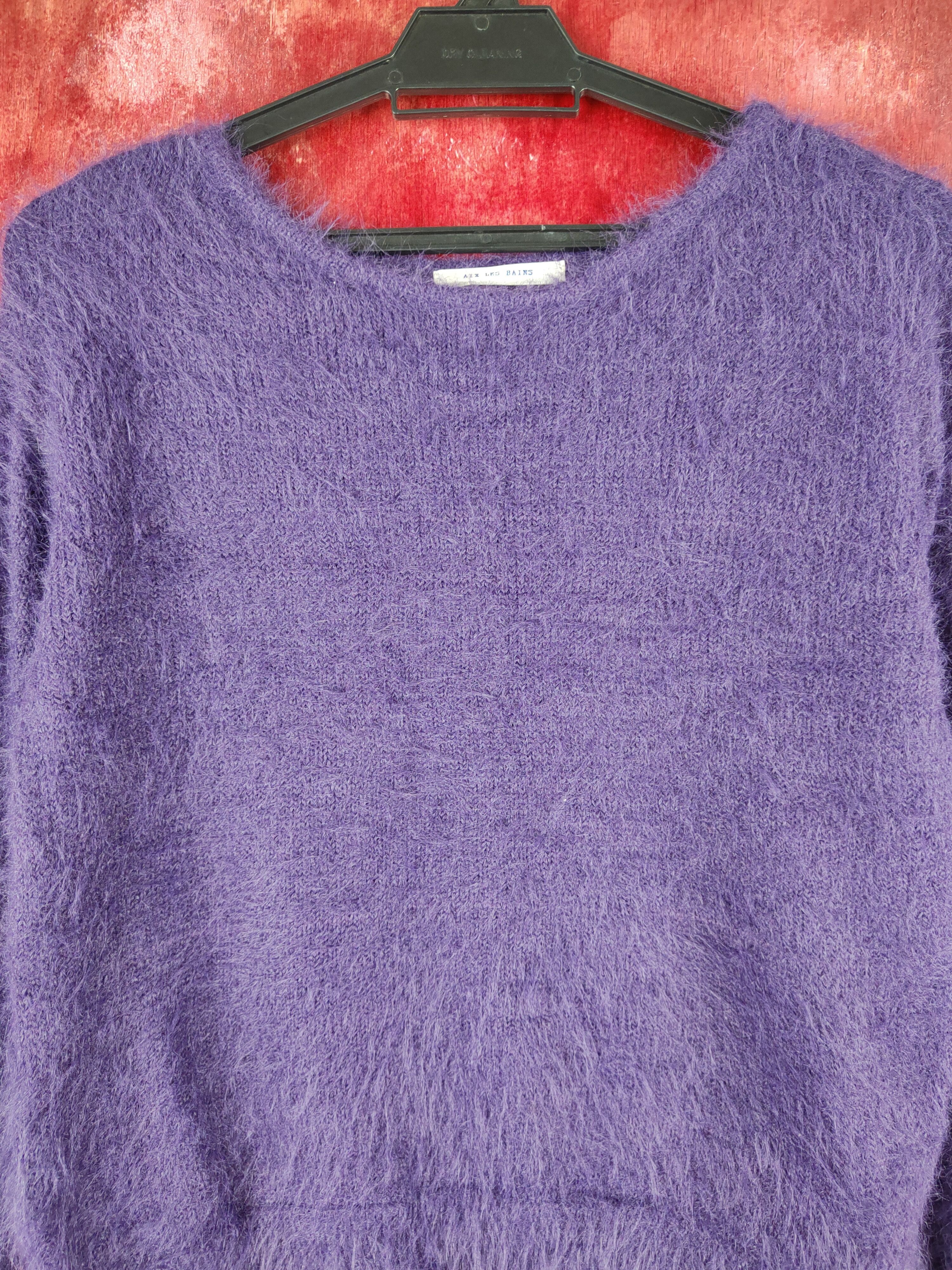 Japanese Brand × Vintage Vintage Aix Les Bains Purple Fur Mohair Knitwear Size M / US 6-8 / IT 42-44 - 2 Thumbnail