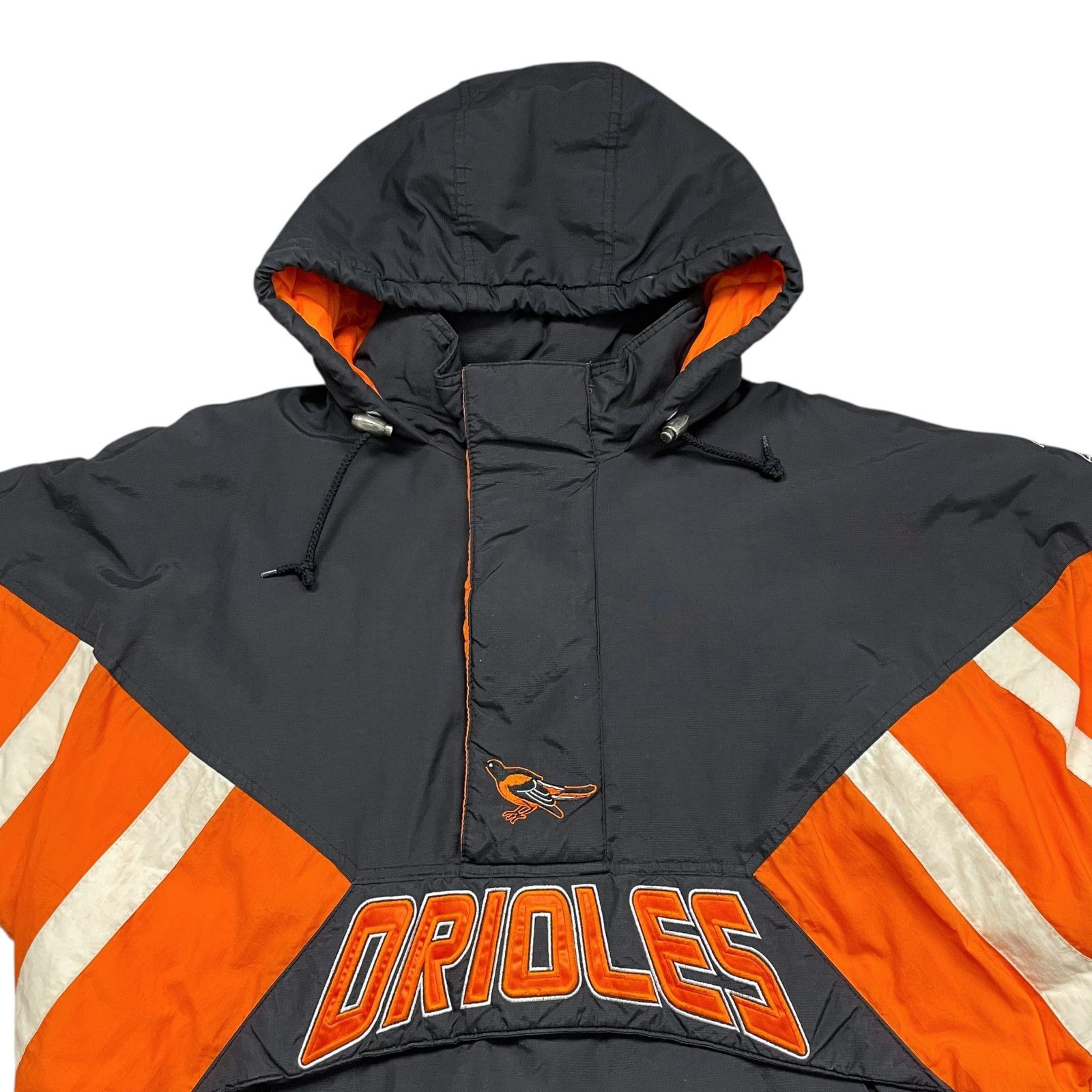 MLB VTG 90s BALTIMORE ORIOLES STARTER HOODED PUFFER JACKET Size US L / EU 52-54 / 3 - 4 Thumbnail