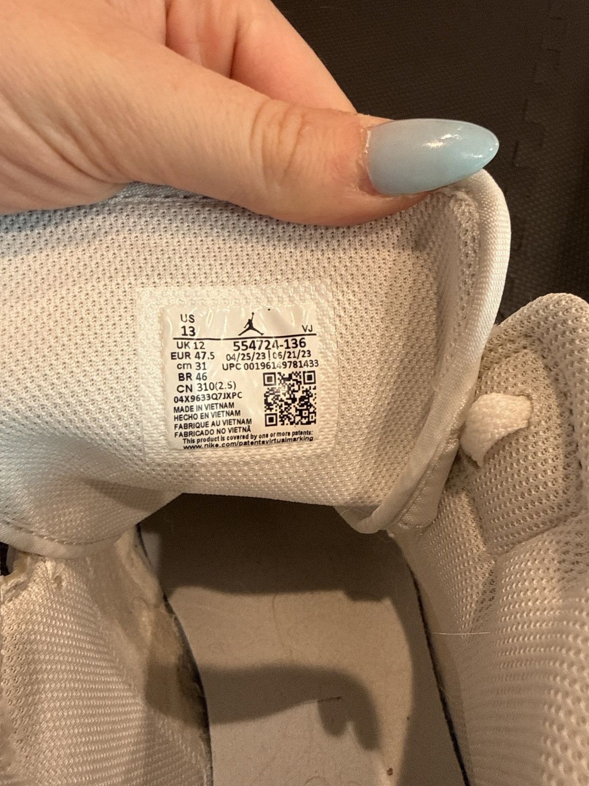 Nike Nike Air Jordan 1 Mid Triple White Size US 13 / EU 46 - 3 Thumbnail