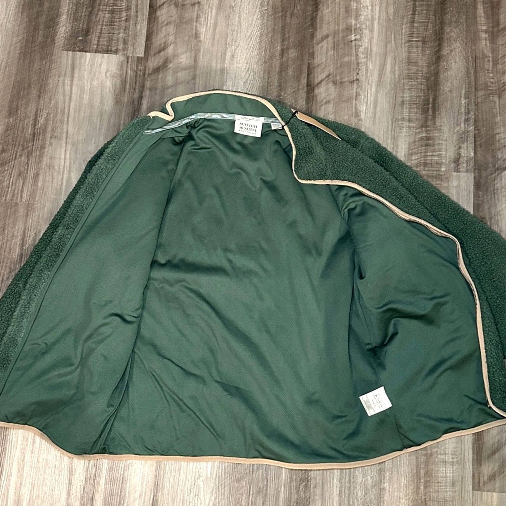 Scotch & Soda Scotch & Soda Jacket Pine Green Sherpa Full Zip Medium Men Quilted Size M Size US M / EU 48-50 / 2 - 8 Thumbnail