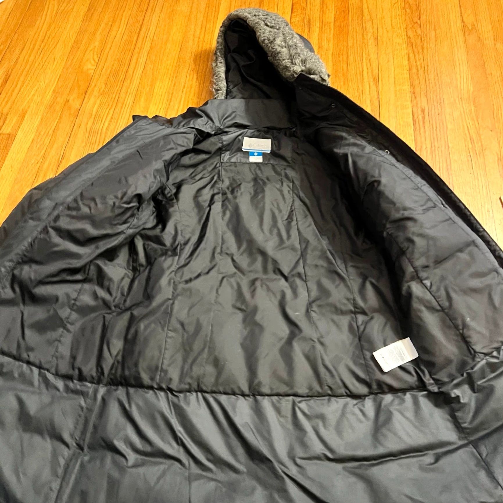 Vintage Columbia Puffer Jacket Womens Medium Black Hooded Long Down Coat Size M / US 6-8 / IT 42-44 - 6 Thumbnail