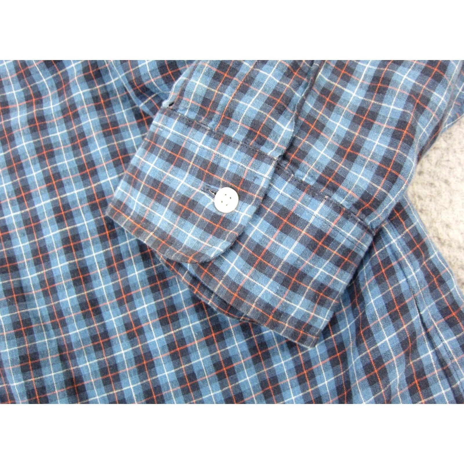 Ralph Lauren VINTAGE Ralph Lauren Shirt Mens 2XL Blue Plaid Button-Up Cotton Linen Long Sleeve Collared 90s City Classic Logo Pockets Size US XXL / EU 58 / 5 - 4 Thumbnail
