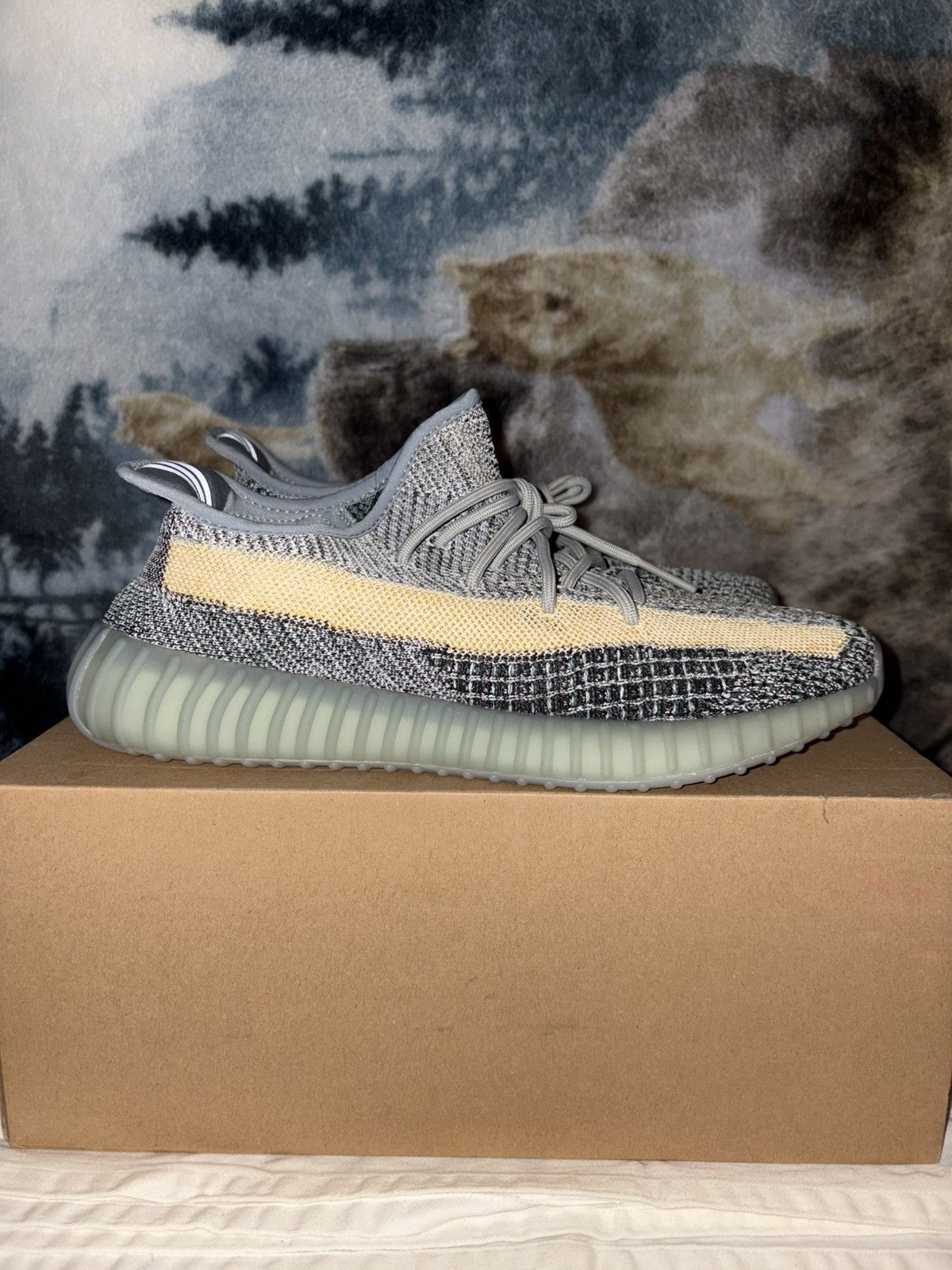 adidas gazelle silver green womens Yeezy Ash Blue 350 V2s Size 12  My Cuzin Vintage