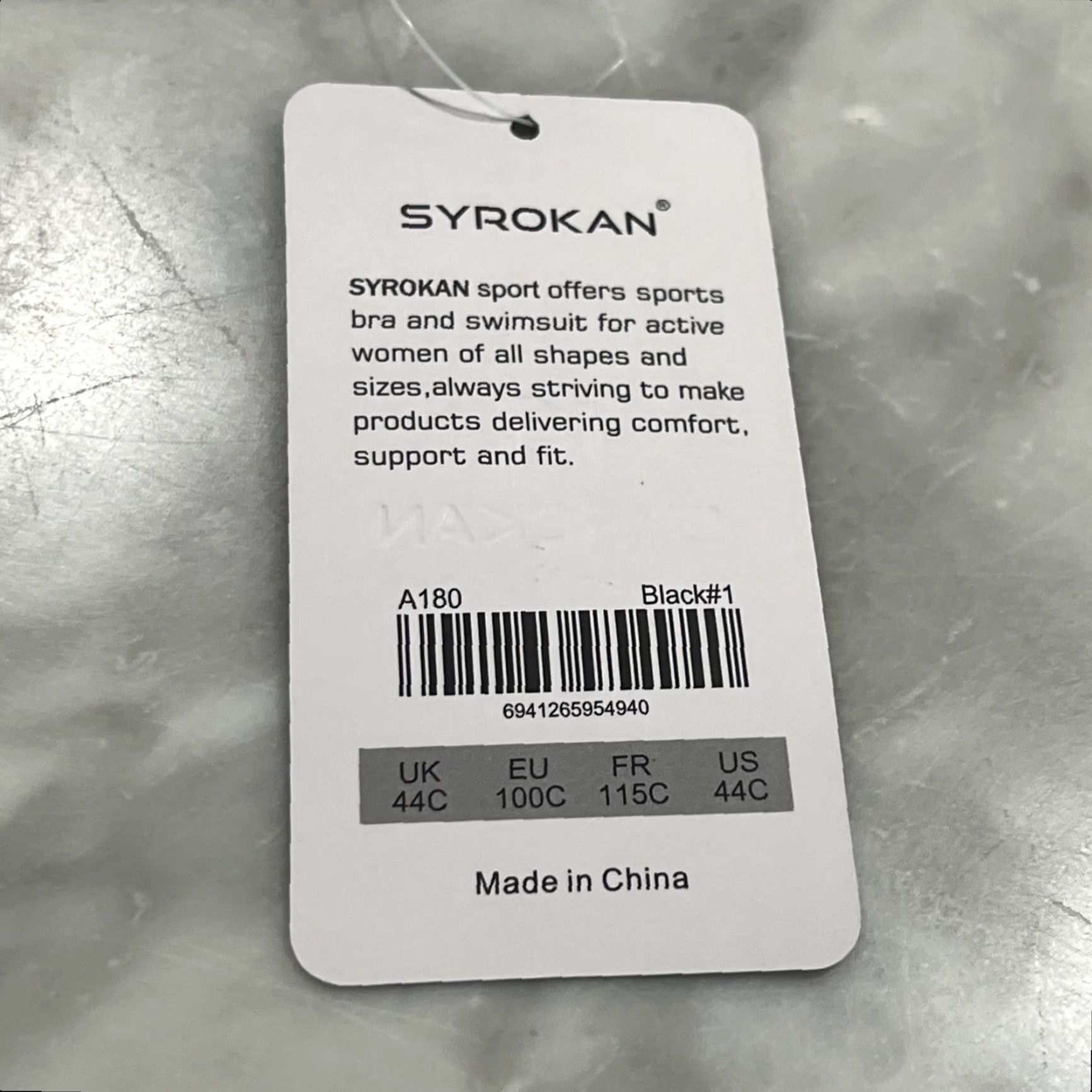 Vintage Syrokan Sports Bra Women's 44C High Impact Full Support Wire Free Padded Active Size ONE SIZE - 6 Thumbnail