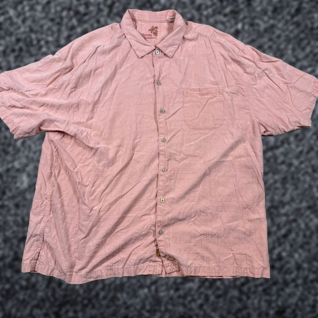 Tommy Bahama VINTAGE Tommy Bahama Button Up Shirt Mens XXL Long Sleeve Silk Geometric AOP Peach 2XL Mens Size US XXL / EU 58 / 5 - 1 Thumbnail