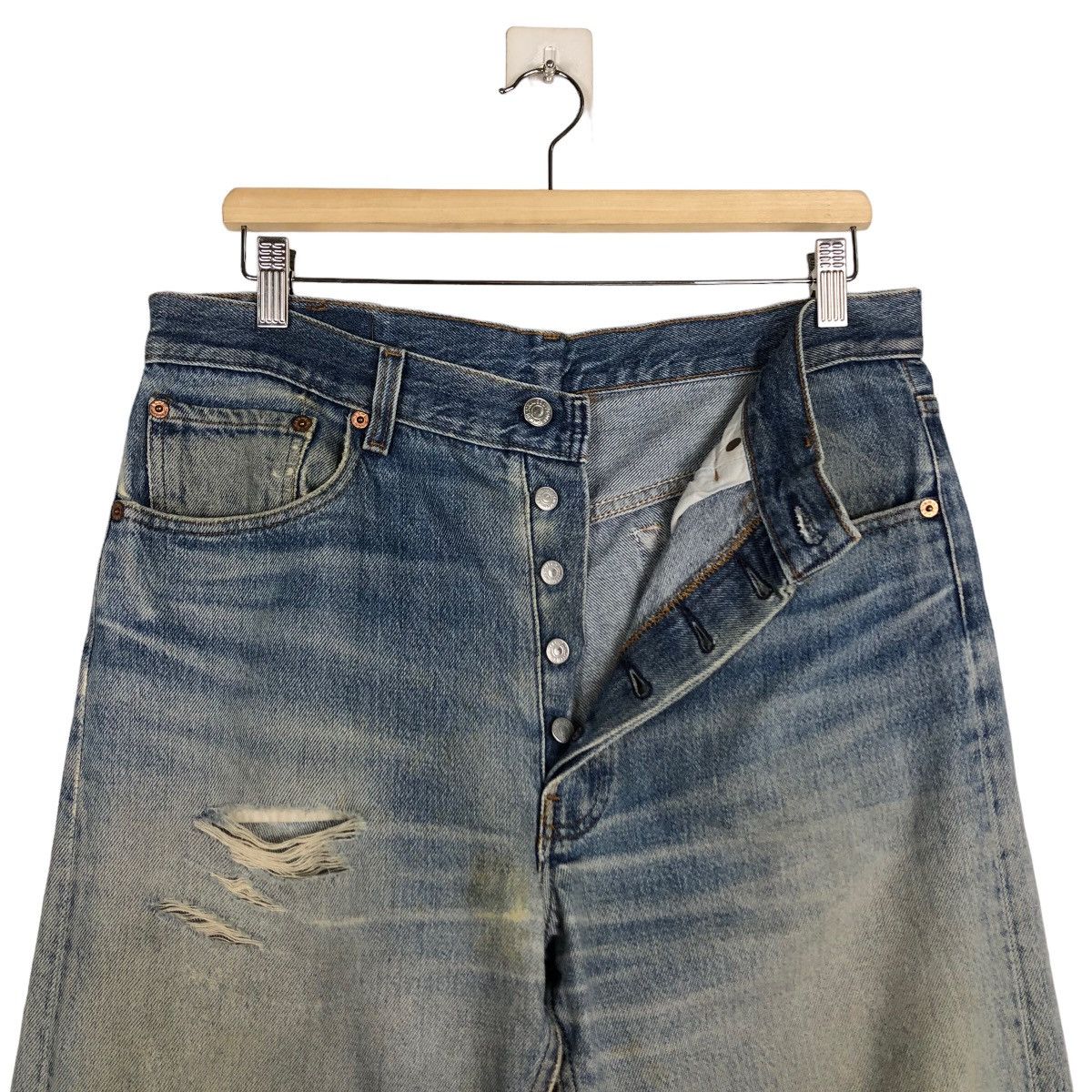 Levi's 🔥90’s Vintage Distressed Jeans Levi’s Made in USA Size US 34 / EU 50 - 11 Thumbnail