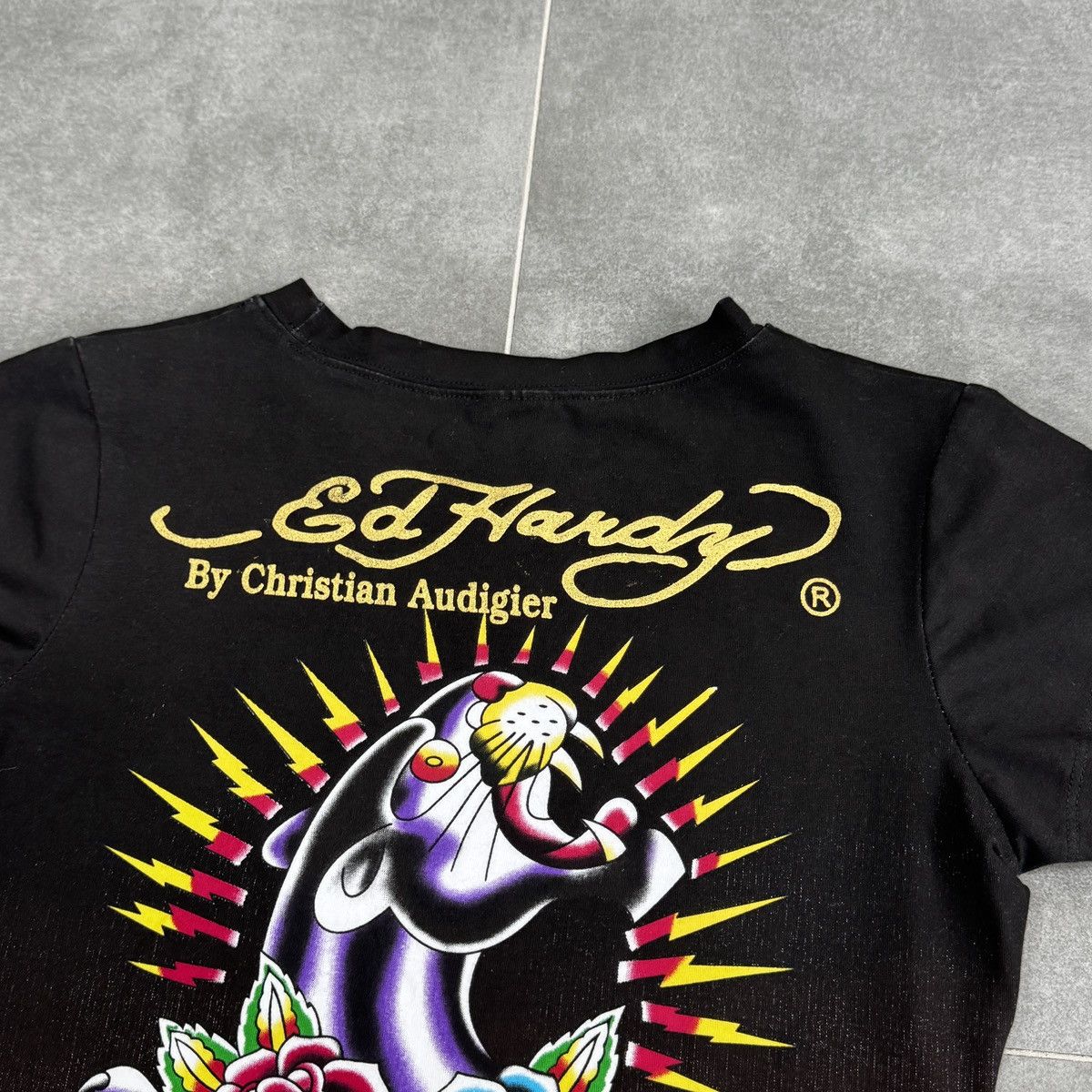 Ed Hardy Ed Hardy By Christian Audigier Tattoo Skulls Roses T-Shirt Size L / US 10 / IT 46 - 17 Thumbnail