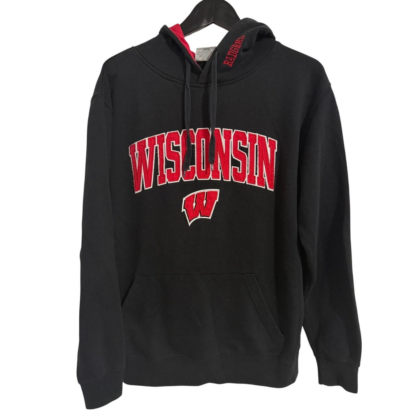 NCAA Wisconsin Badgers Black Stitched Hoodie Sweatshirt Size M Size US M / EU 48-50 / 2 - 1 Thumbnail