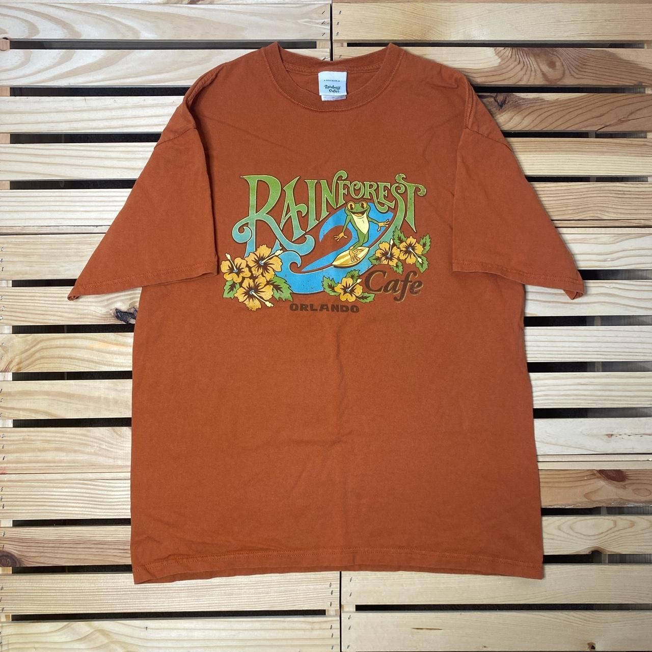 Other Vintage Rain Forest Cafe Orlando, FL Tan Surf Tee Size Large Size US L / EU 52-54 / 3 - 1 Thumbnail