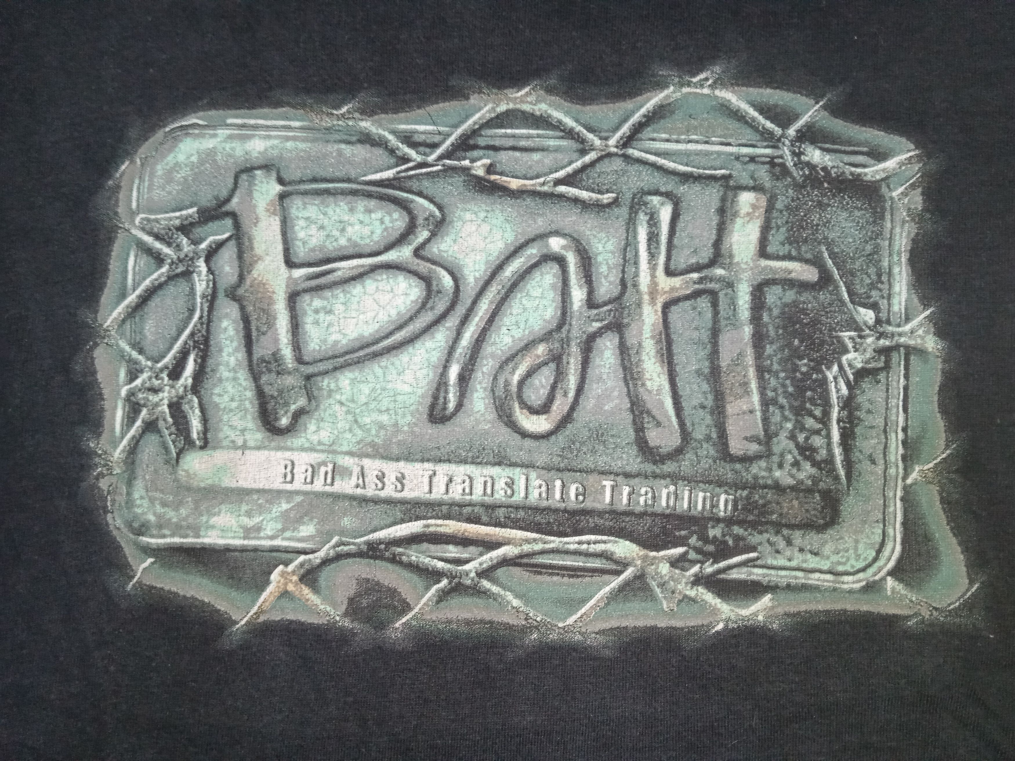 WWE Vintage 2000s NJPW Bad Ass Translate Trading T Shirt Size US L / EU 52-54 / 3 - 4 Thumbnail