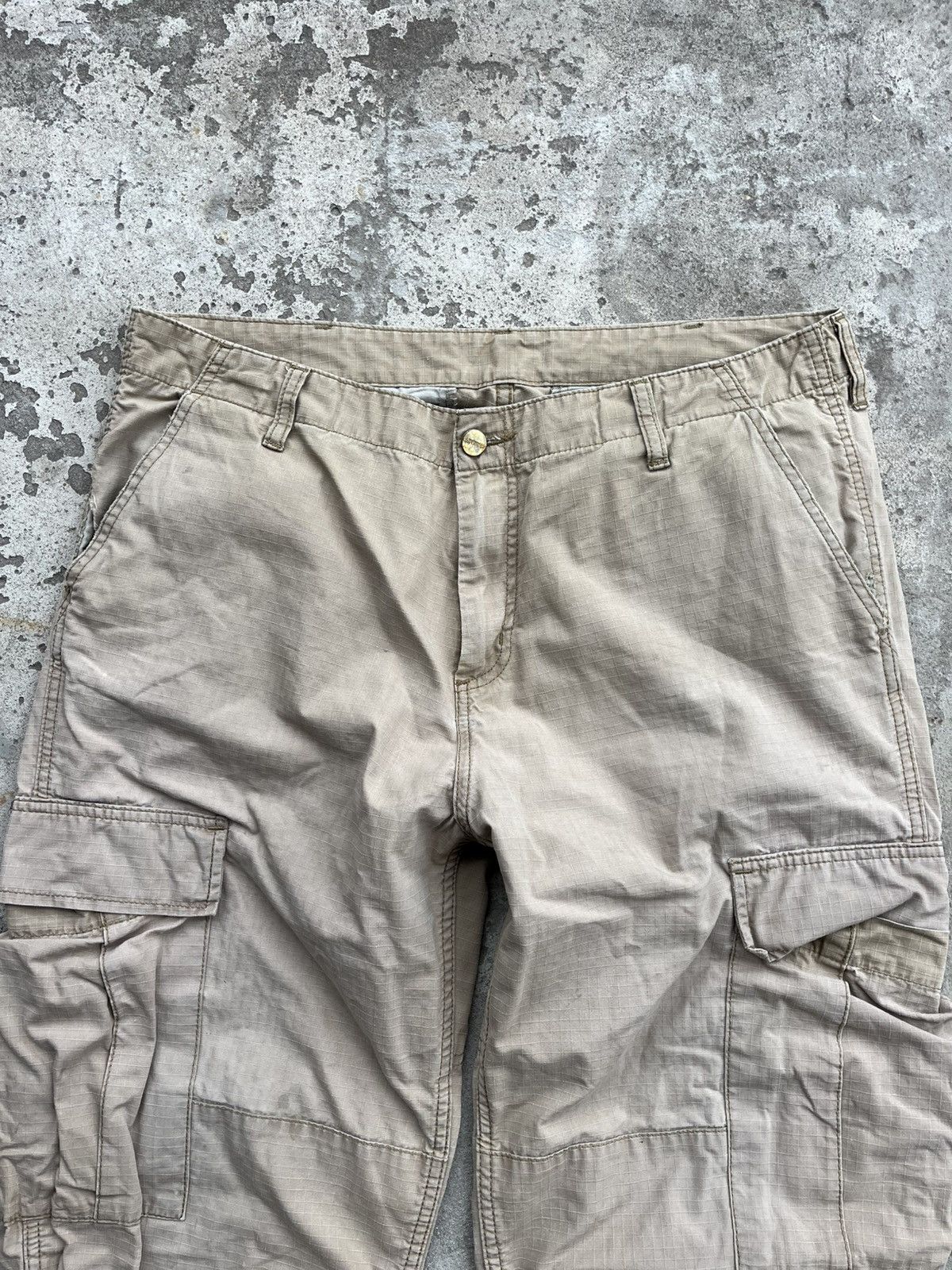 Carhartt × Carhartt Wip 90s Carhartt Double Knee Cargo Faded Distressed Pants Y2K Size US 36 / EU 52 - 16 Thumbnail