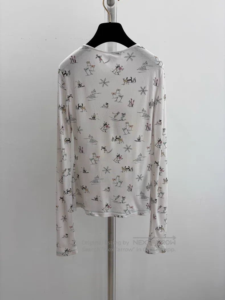 Chanel Chanel Ski white round-necked long sleeves Size XXS / US 00 / IT 34 - 2 Thumbnail