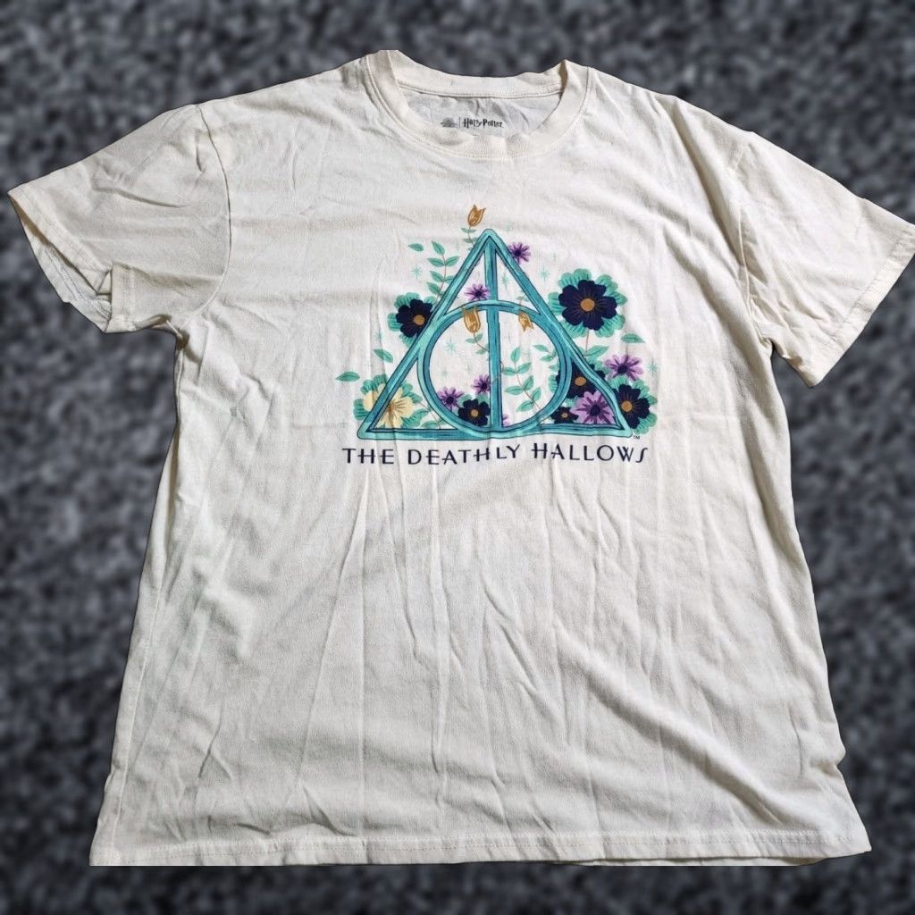 Vintage Universal Studios Harry Potter Floral T-Shirt Adult L Ivory Short Sleeve Womens Size L / US 10 / IT 46 - 1 Thumbnail
