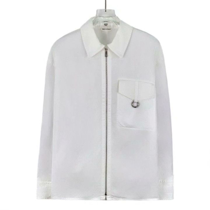 Hermes Hermes White Cotton Zip Shirt Jacket Size XS / US 0-2 / IT 36-38 - 1 Thumbnail
