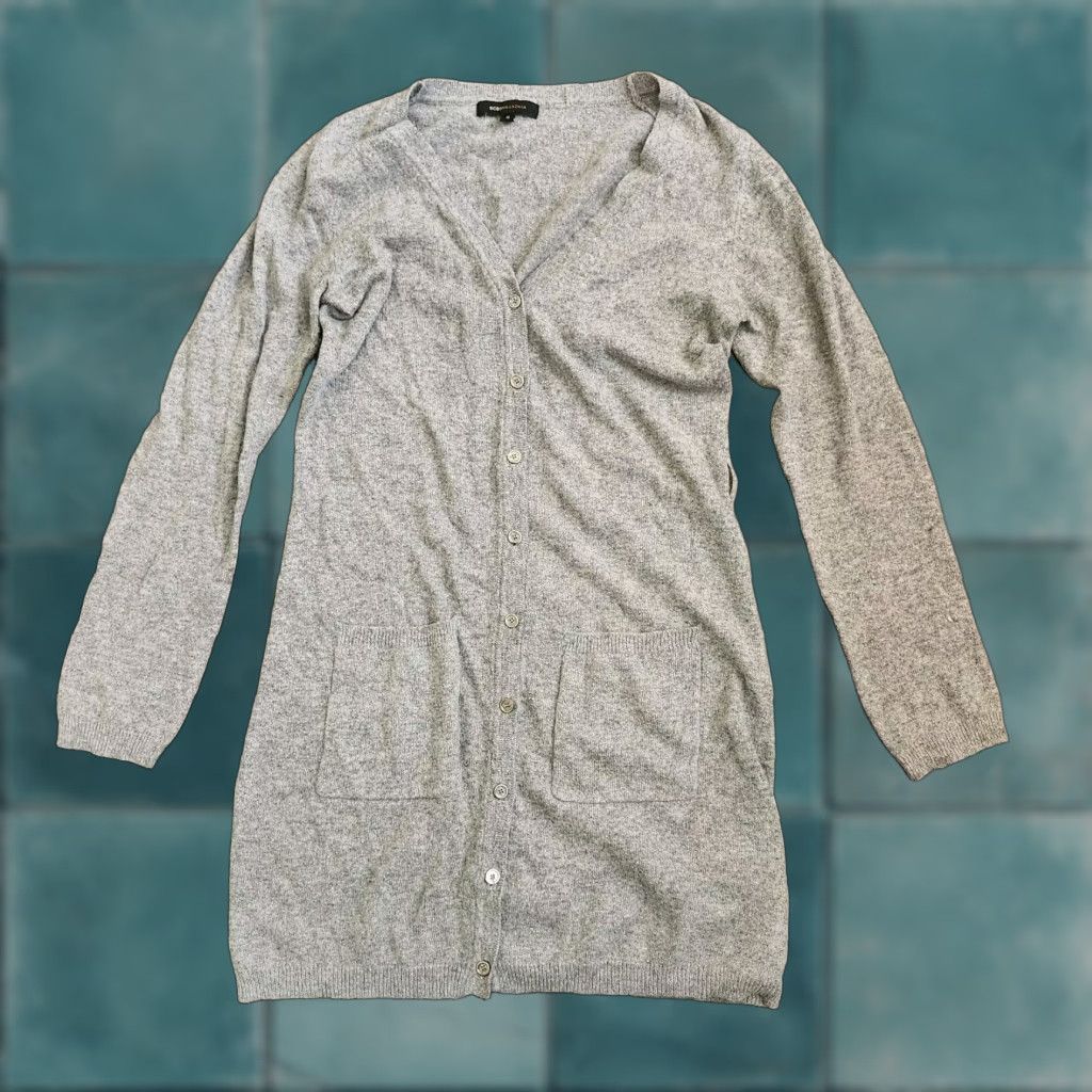 Bcbgmaxazria BCBGMAXAZRIA Cardigan Hoodie Sweater Womens Beige Long Sleeve S Pocket Logo All Seasons Modern Designer Classic Size S / US 4 / IT 40 - 1 Thumbnail