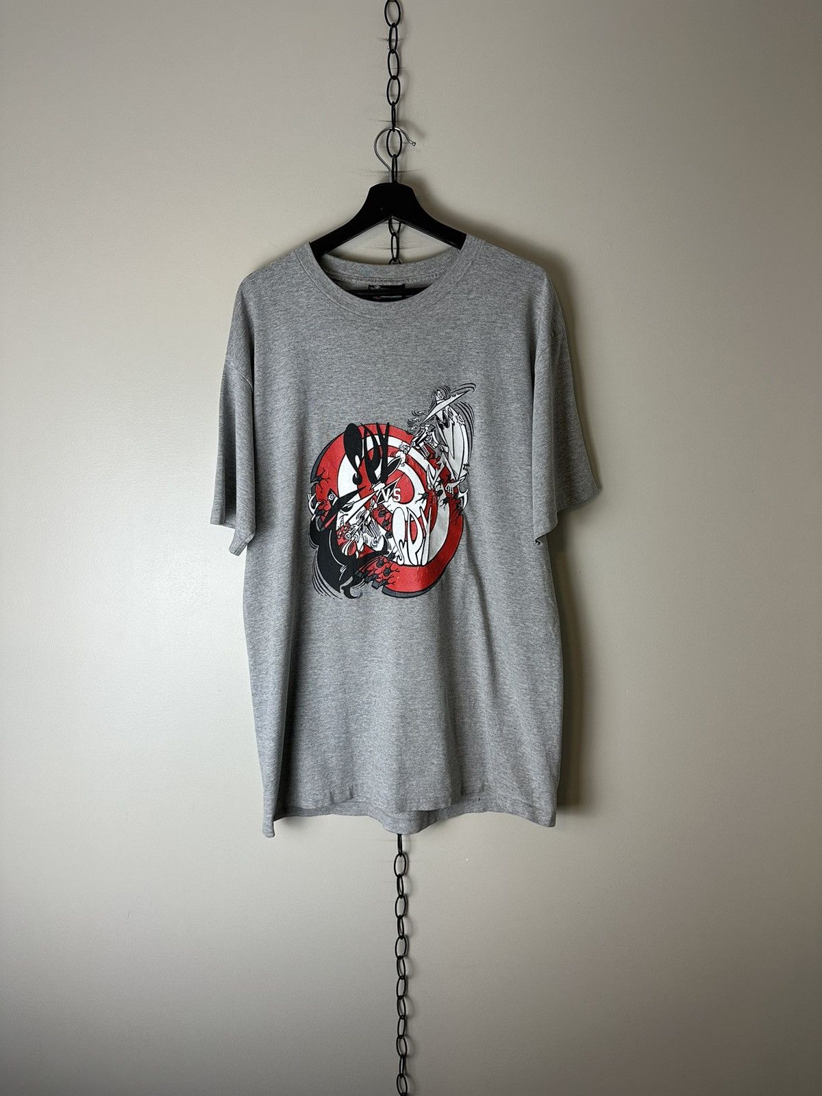 T-shirt Vintage Evangelion X SEGA 1997 - Gris Taille M - Neuf Jamais Porté - Coton