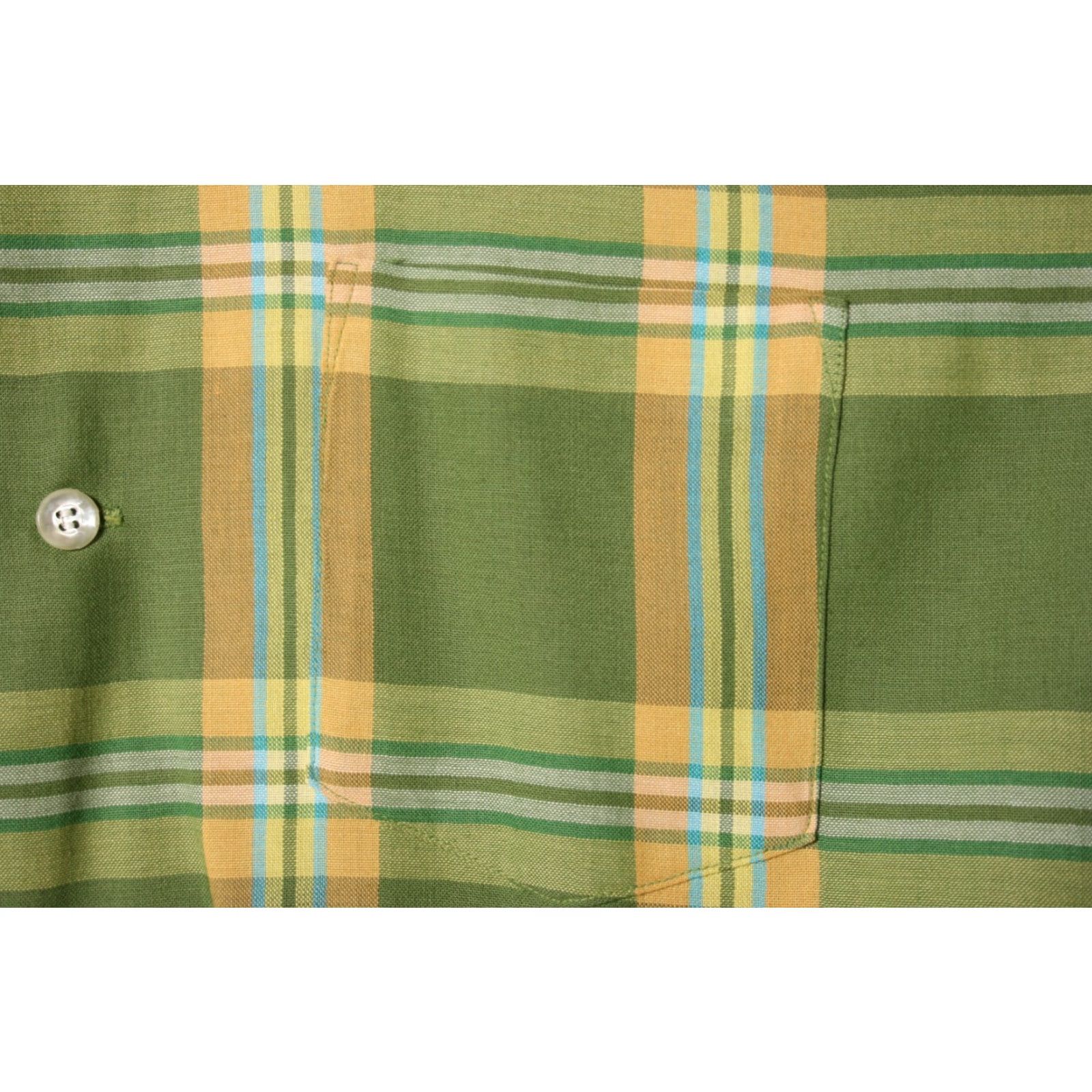 Vintage VINTAGE Brent Shirt Mens S Plaid Windowpane 60s Green Blue Yellow Button-Up Collar" Size US S / EU 44-46 / 1 - 3 Thumbnail