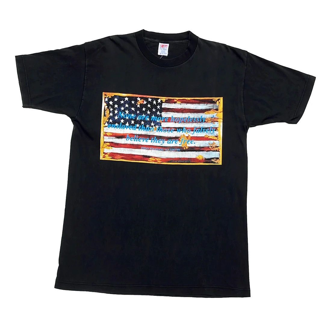 image of Band Tees x Tour Tee Downset 95 90's VTG Band Hardcore Euro Tour Concert T-Shirt in Black (Size XL)
