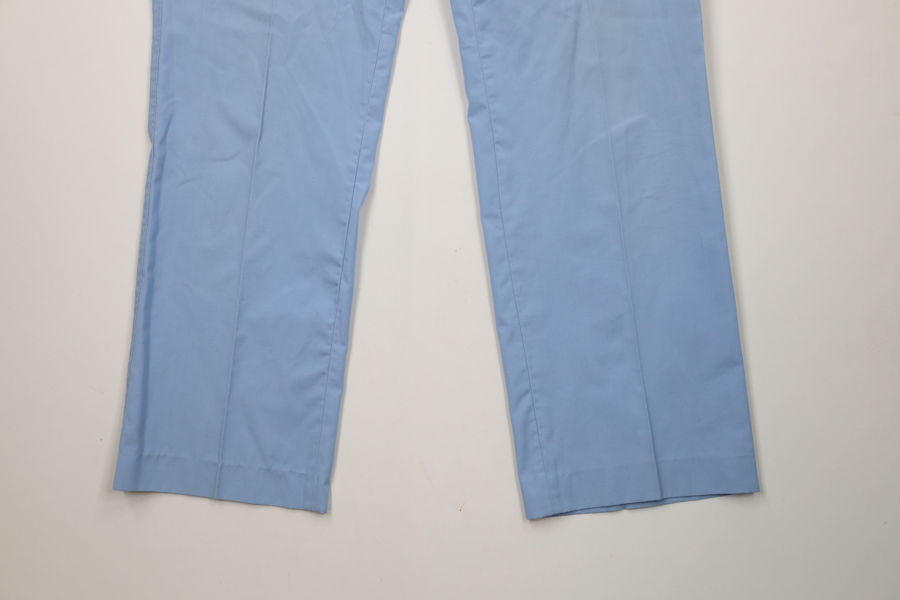 Vintage Vintage 70s Streetwear Flared Wide Leg Chino Pants Blue Size US 36 / EU 52 - 4 Thumbnail