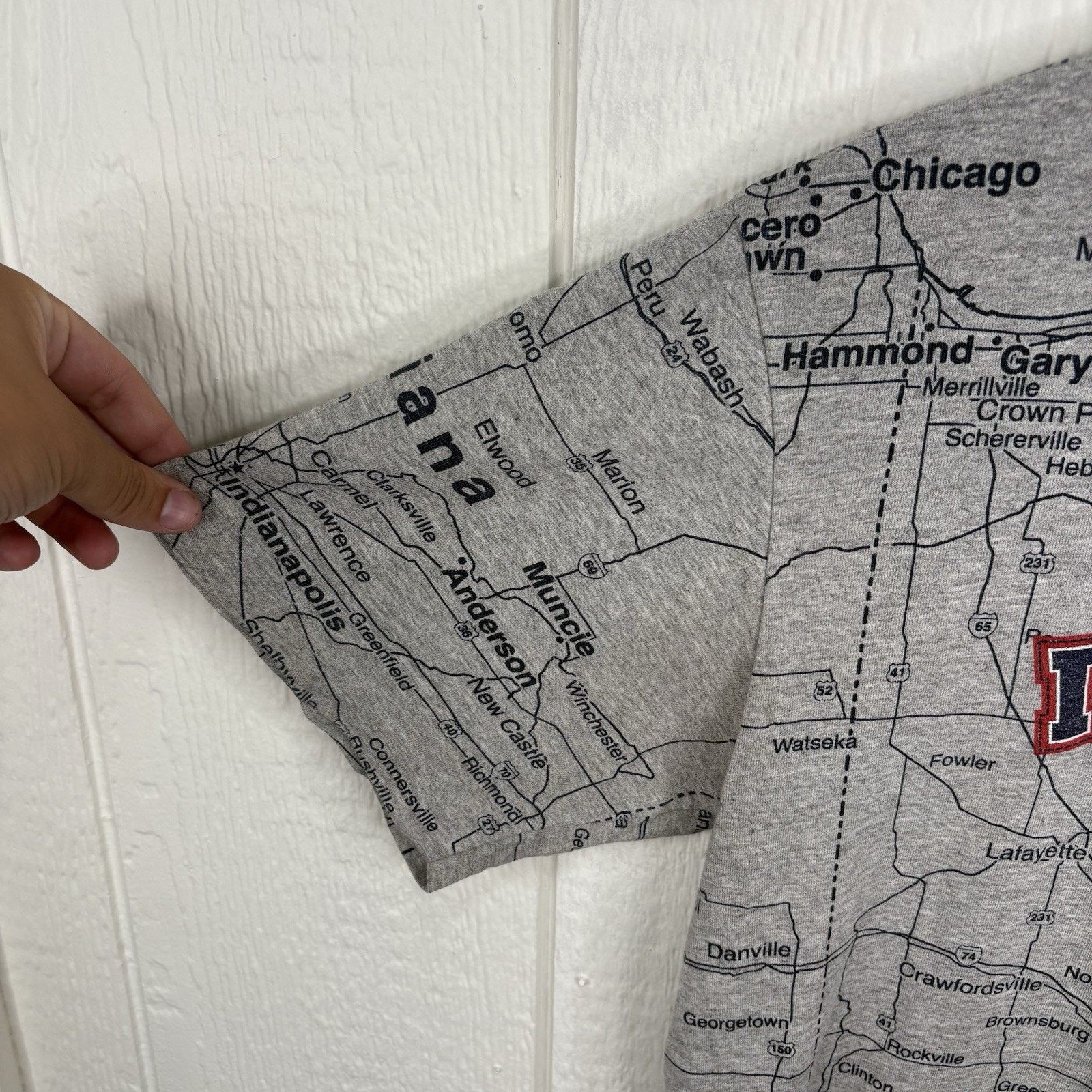 Other Vintage 90’s Grey Indiana State Road Map Tee Shirt Medium Size US M / EU 48-50 / 2 - 4 Thumbnail