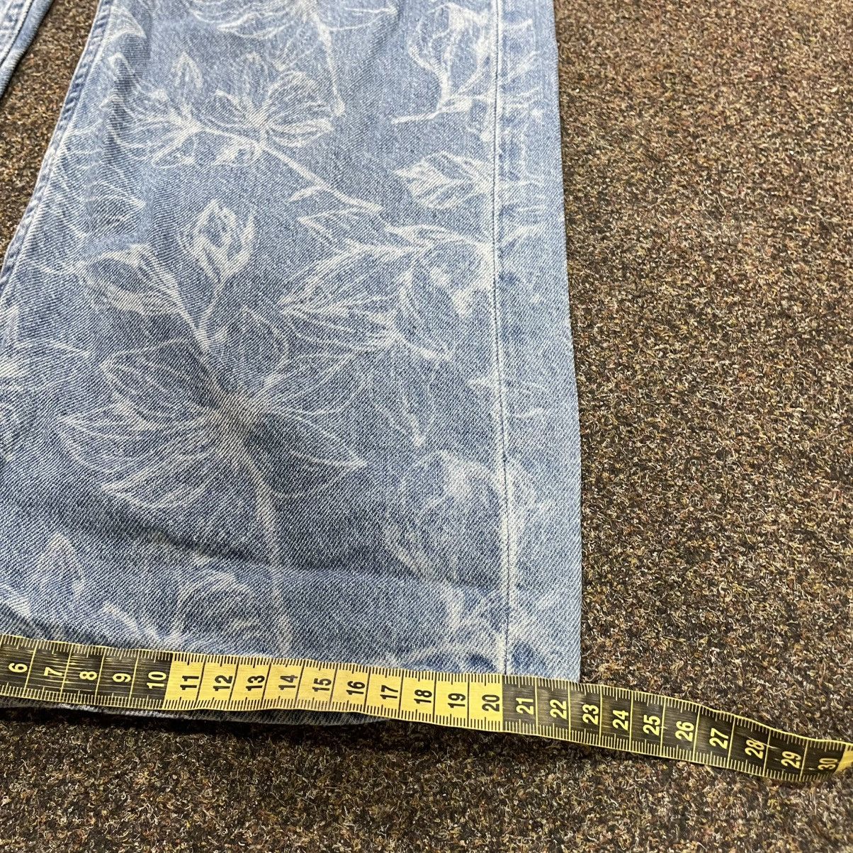 Vintage Y2K Baggy Wide Leg All Over Print Jeans Vintage Streetwear 3 Size 30" / US 8 / IT 44 - 8 Thumbnail