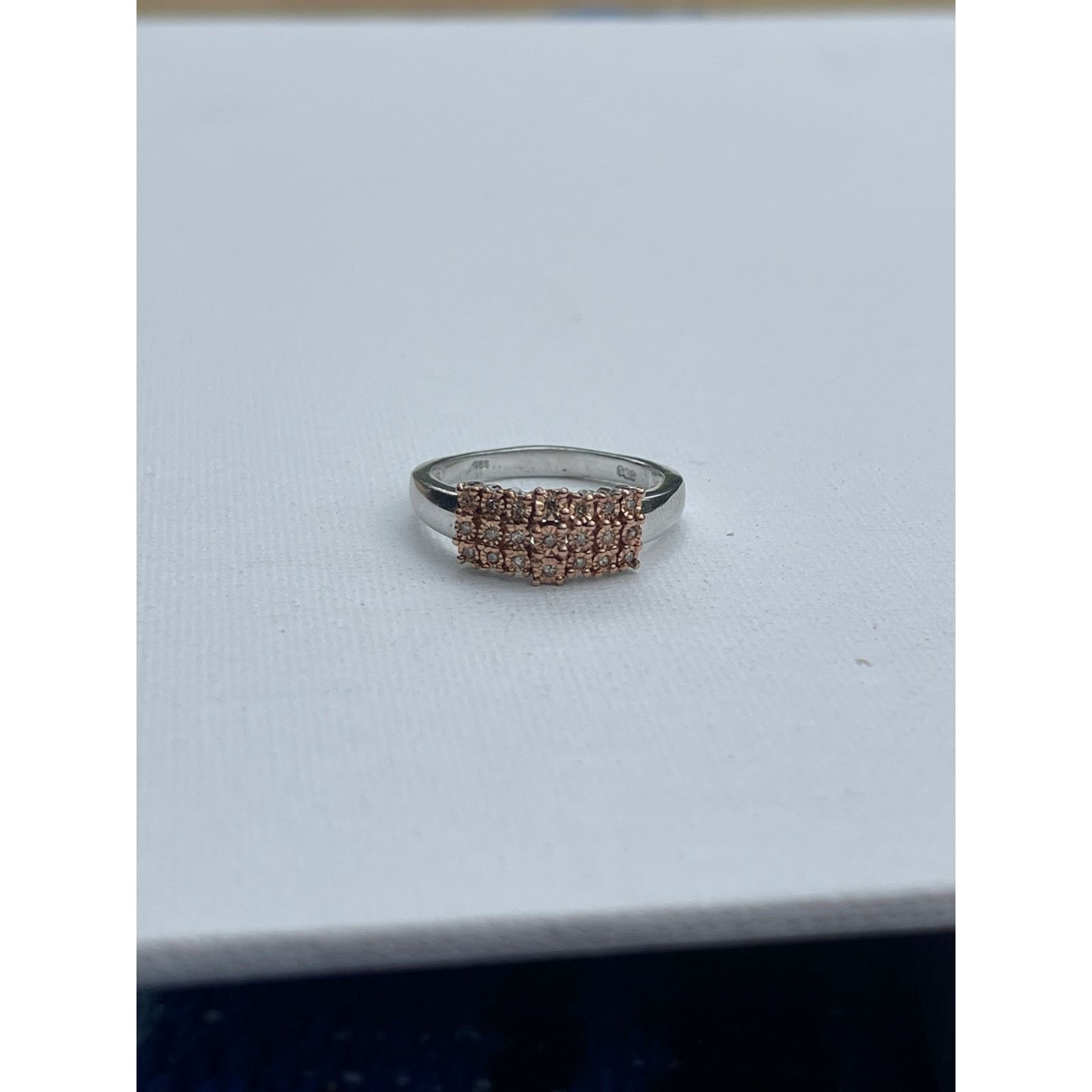 Vintage Signed STS Designer Diamond Ring Sterling Silver - Size 10.5 Size ONE SIZE - 3 Thumbnail