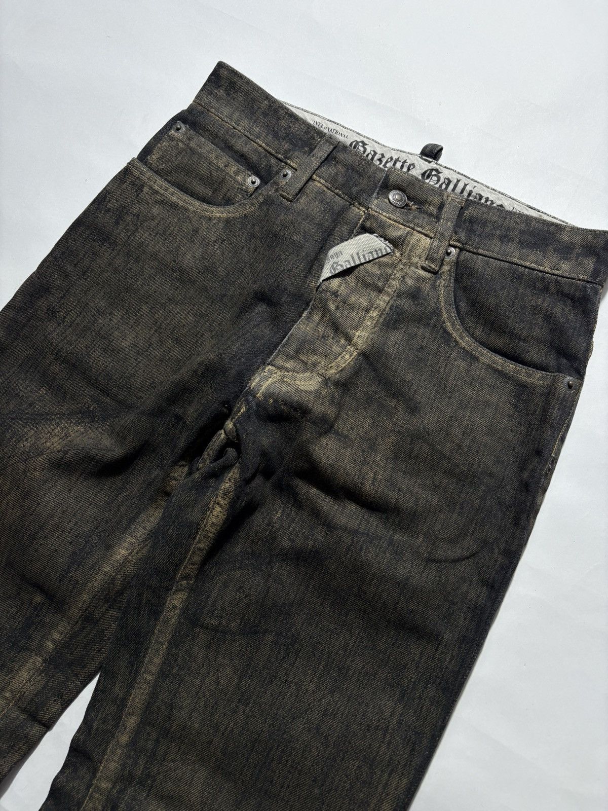 John Galliano JOHN GALLIANO DUST WAXED DENIM JEANS Size US 28 / EU 44 - 3 Thumbnail