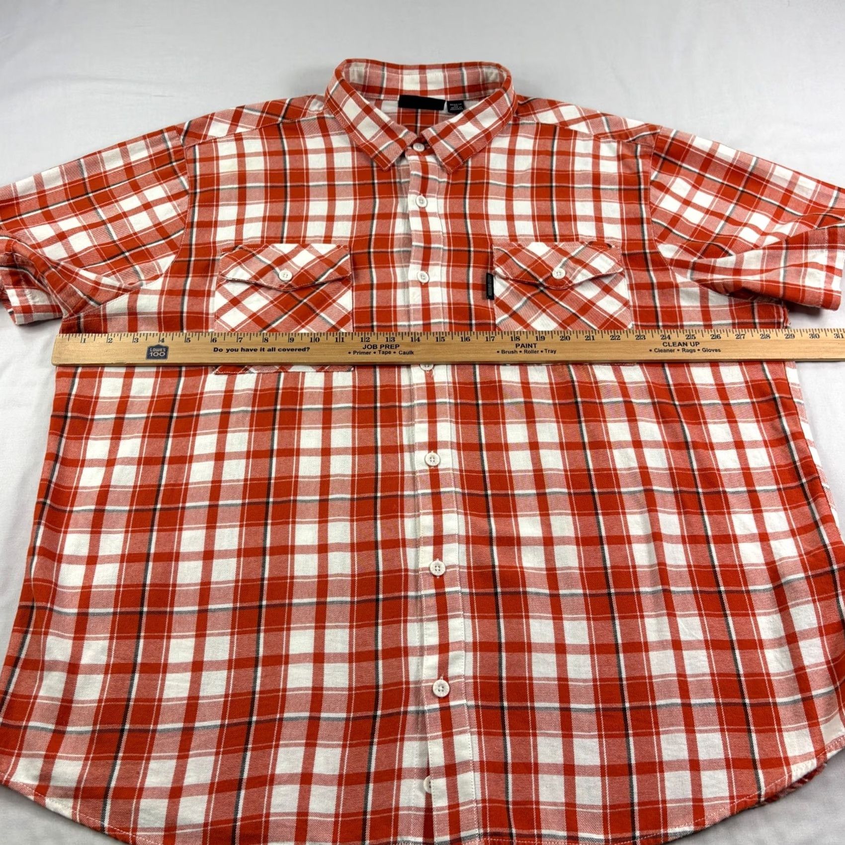 Harley Davidson Harley-Davidson Shirt Mens 3XL Orange Plaid Button-Up Short Sleeve Casual Biker Pockets Size US XXL / EU 58 / 5 - 4 Thumbnail
