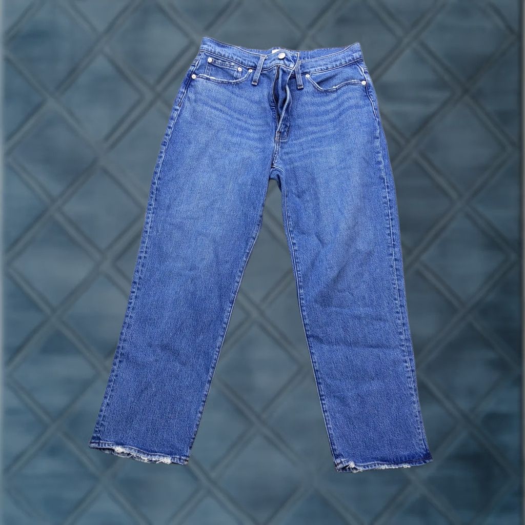 Madewell Madewell Womens 30P Jeans Perfect Vintage Straight High Rise Blue Distressed Size 30" / US 8 / IT 44 - 1 Thumbnail