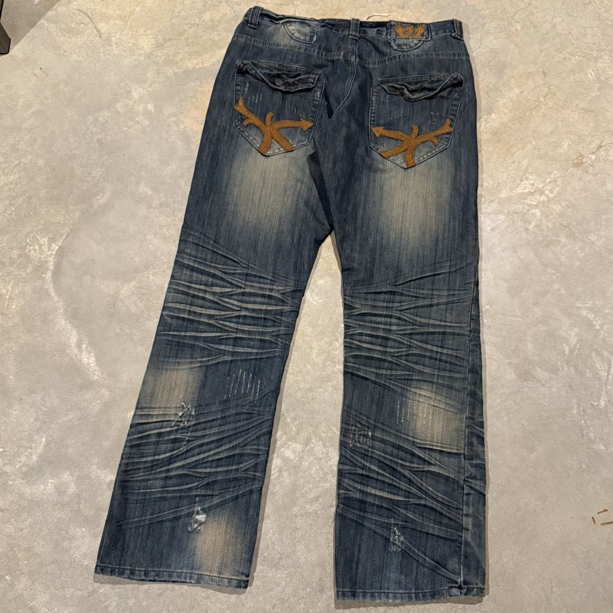 Japanese Brand 2000s Fusai Mud Wash Faded Baggy Jeans Hysteric Y2K ERD Hedi Size US 34 / EU 50 - 2 Thumbnail