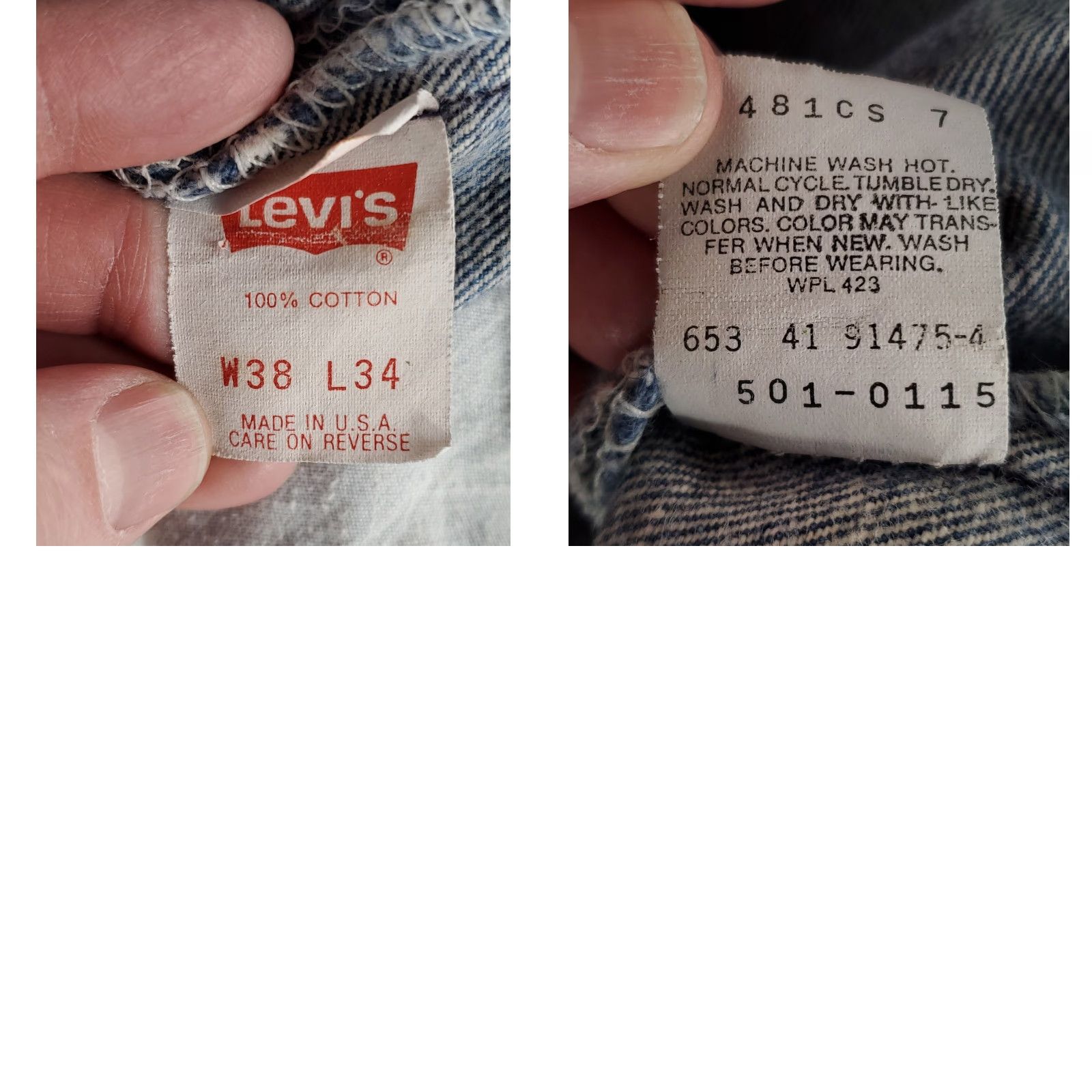 Levi's VINTAGE Levi's 501 Jeans Men Straight 36 Regular Blue Whiskering 90s 38x34 (36x32.5 Actual) Size US 36 / EU 52 - 10 Thumbnail