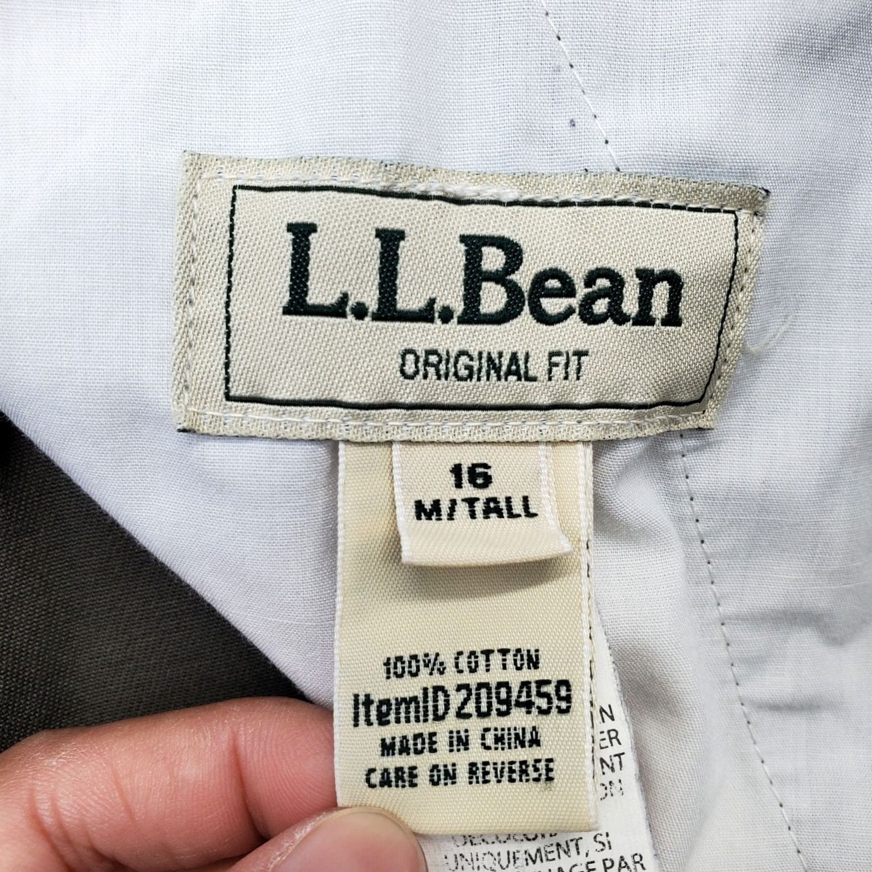 Vintage L.L. Bean Pants Womens Size 16 Green Original Fit Slash Pocket Cotton Straight Leg Shirt? Size 38" / US 16 / IT 52 - 6 Thumbnail