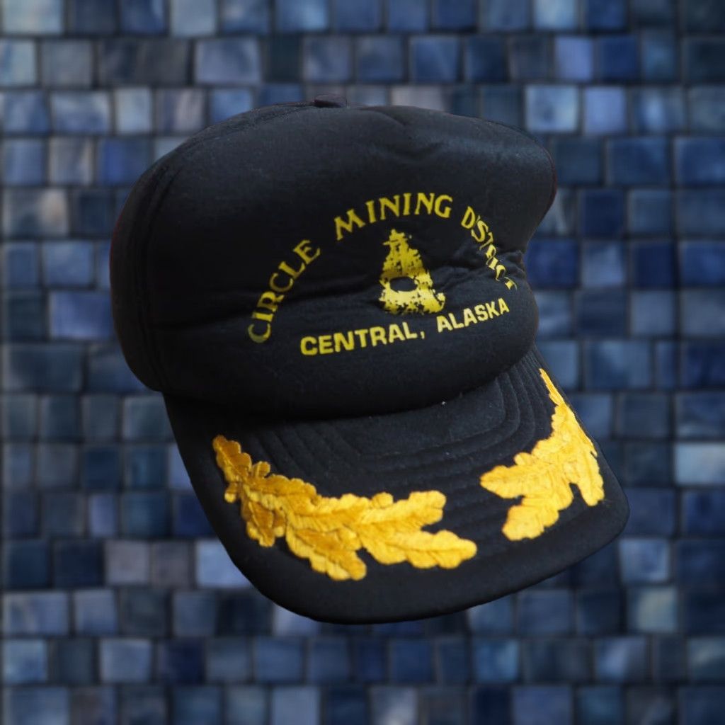 Vintage VTG 80s Circle Mining Central Alaska Black Foam Snapback Trucker Hat Adjustable Cap Mens Womens Size ONE SIZE - 1 Thumbnail