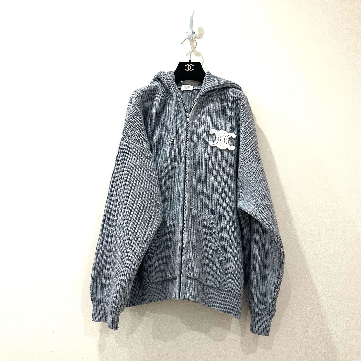 Celine CELINE Logo Patch Knit Hoodie Size S Size US S / EU 44-46 / 1 - 1 Thumbnail
