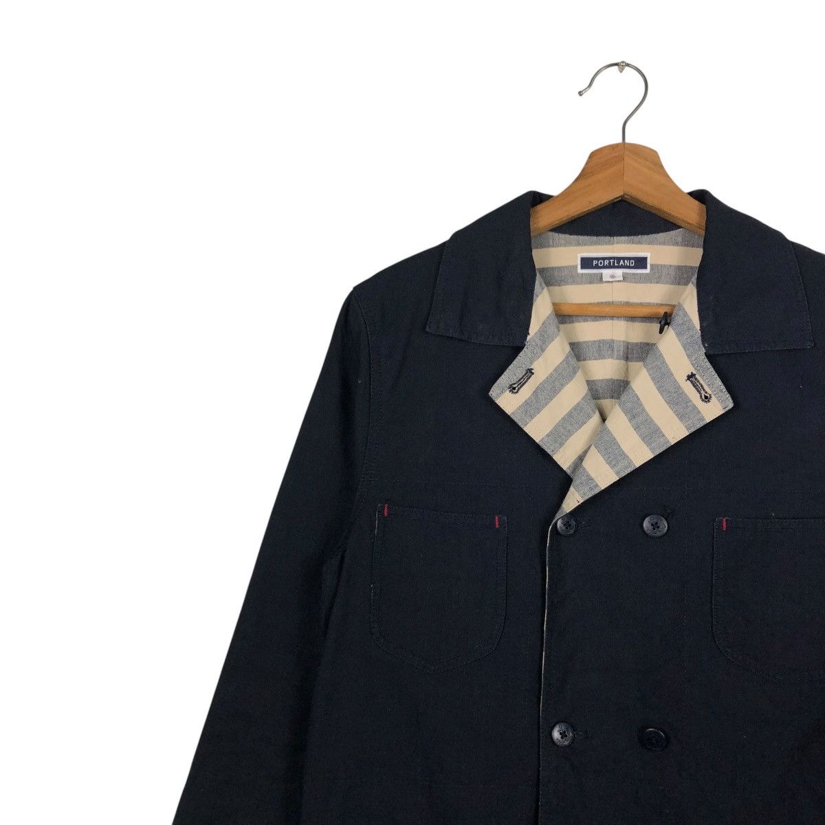 45rpm 🔥VINTAGE CHORE JACKET BLANKET STRIPED PORTLAND ISSEY MIYAKE Size US M / EU 48-50 / 2 - 10 Thumbnail