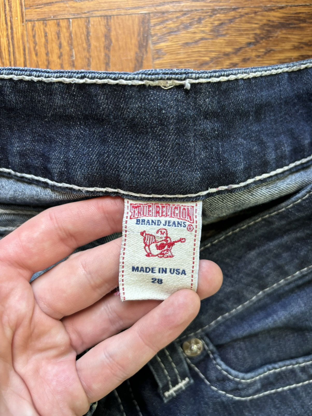True Religion × Vintage Vintage True Religion Jeans Contrast Stitch Low Rise Skinny Size 30" / US 8 / IT 44 - 5 Thumbnail