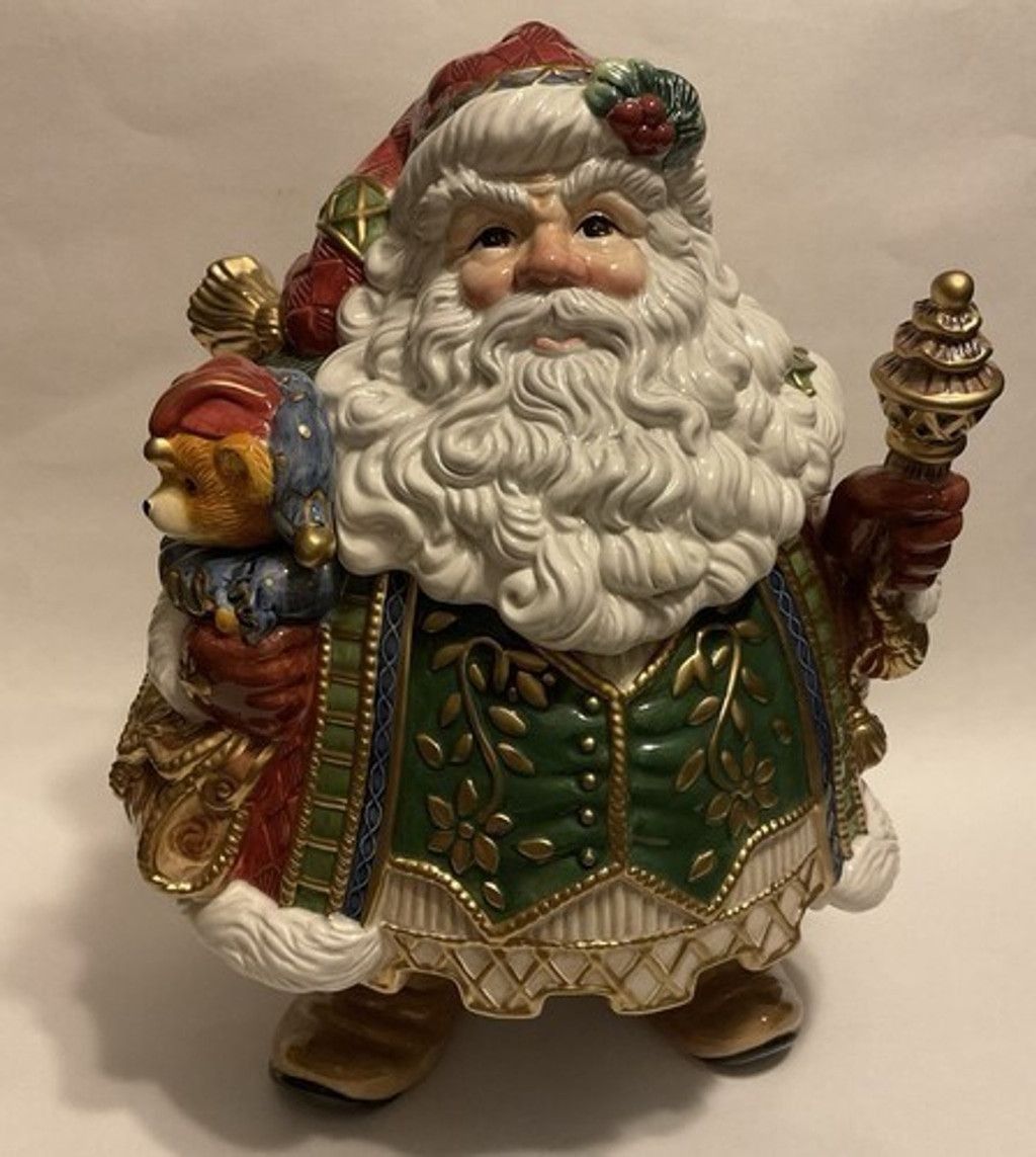 Other NWOB Fitz & Floyd Jolly Ole St. Nick Cookie Jar with Staff Size ONE SIZE - 14 Thumbnail