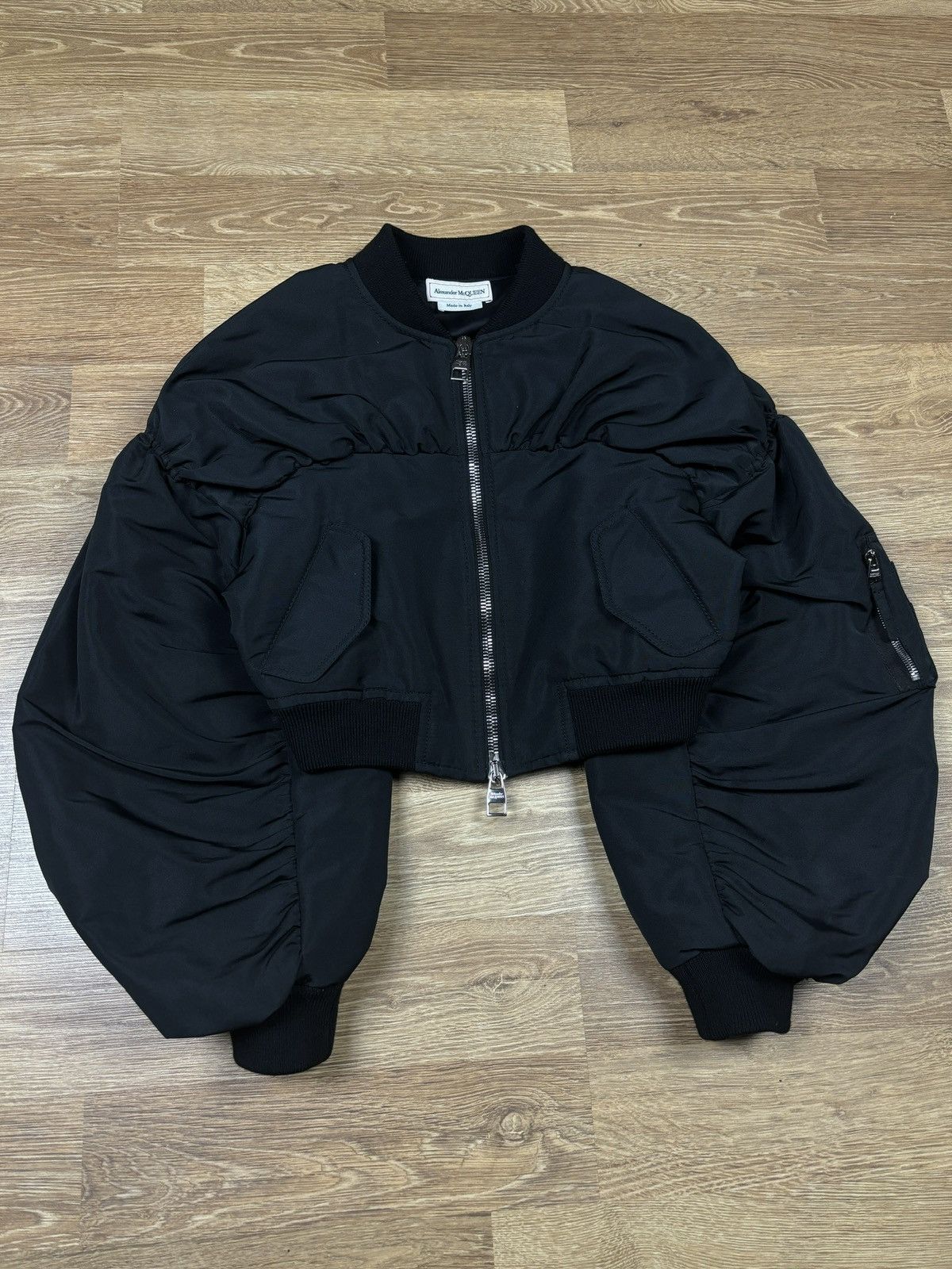 Alexander McQueen Alexander McQueen Cropped Balloon Sleeve Bomber Jacket Size M / US 6-8 / IT 42-44 - 3 Thumbnail
