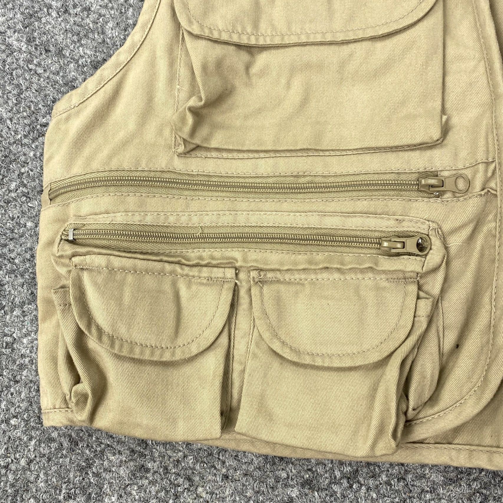 Vintage Crystal River Vest Mens Large Khaki Fishing Utility Multi Pocket Fly Zip D Ring Size US L / EU 52-54 / 3 - 6 Thumbnail