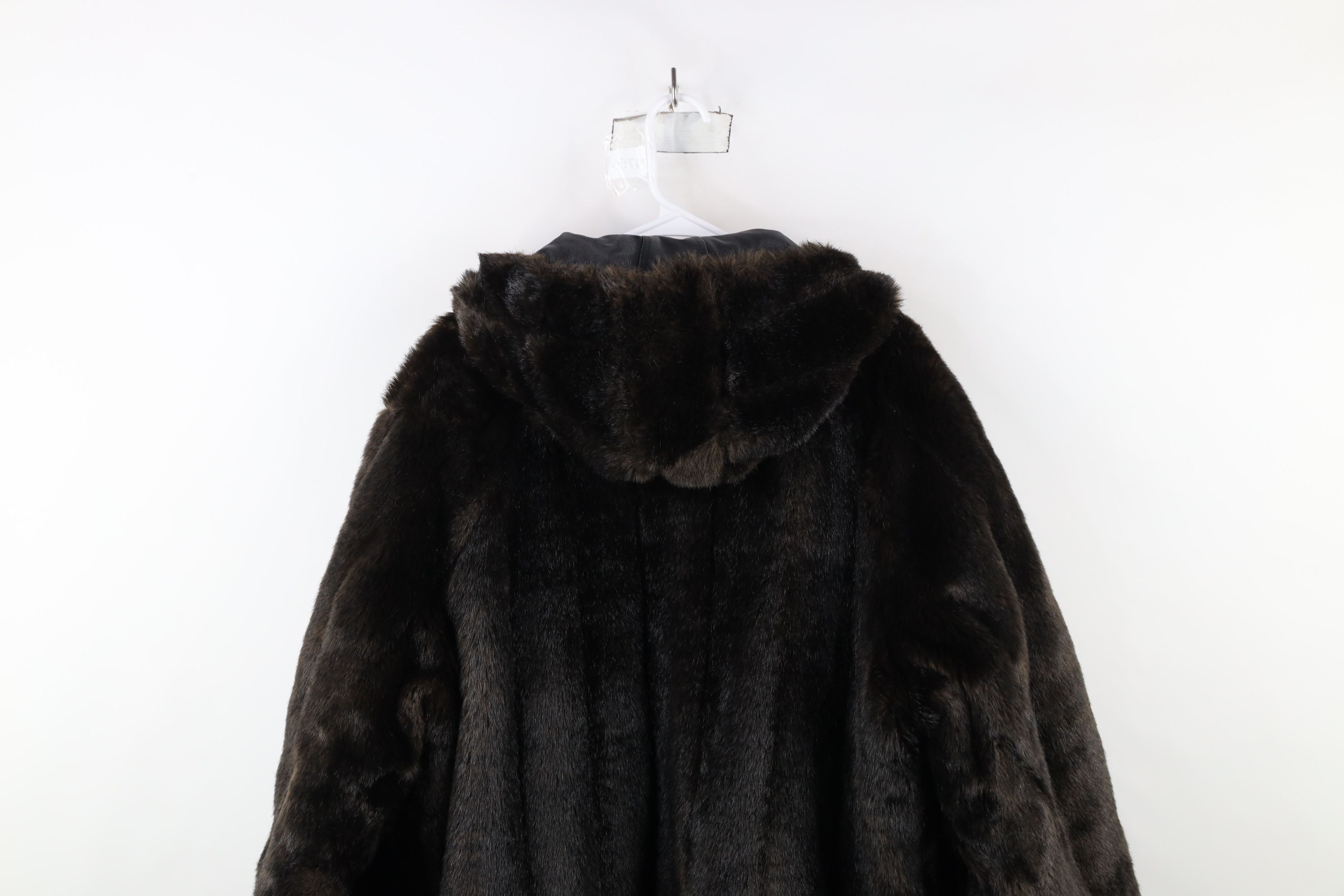 Vintage Vintage 90s Streetwear Reversible Fur Leather Hooded Jacket Size US M / EU 48-50 / 2 - 17 Thumbnail