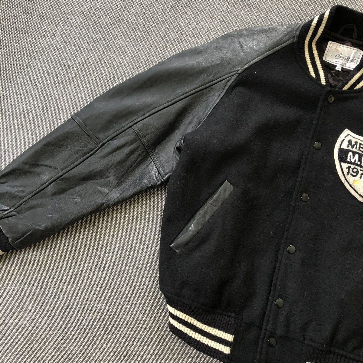 Macbeth MACBETH Nice Back Design Wool Leather Sleeve Varsity Jacket Size US M / EU 48-50 / 2 - 5 Thumbnail