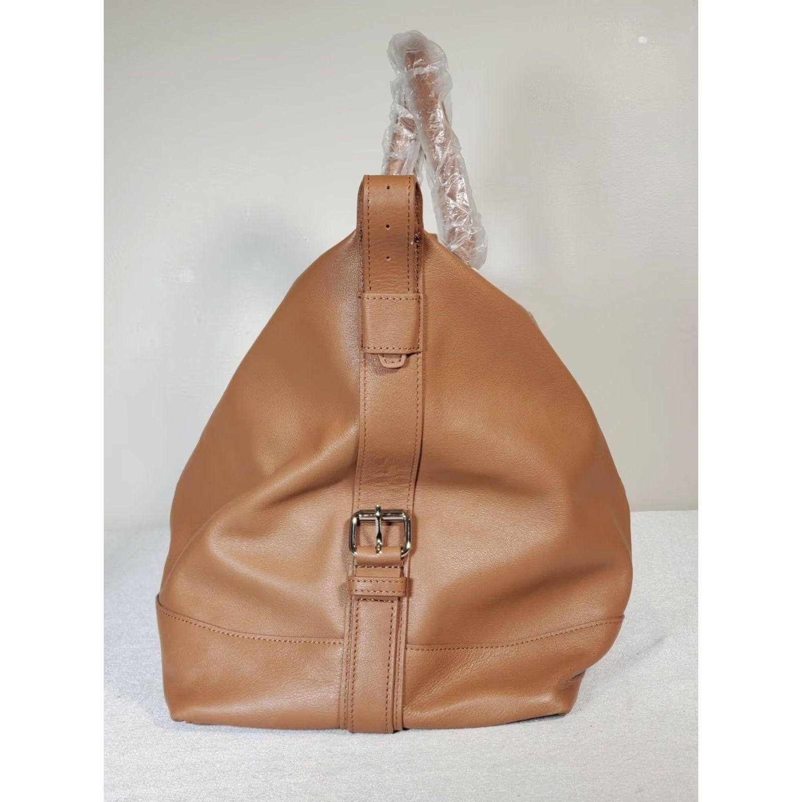Vintage Leatherology Kessler Medium Duffel Bag Cognac Leather Weekender Travel 22" Brown Mens Adjustable Strap Inner Pockets Canvas Lining NWOT Size ONE SIZE - 5 Thumbnail