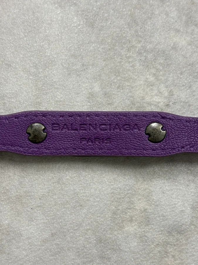 Balenciaga Balenciaga City Purple Studded Leather Bracelet Size ONE SIZE - 8 Thumbnail
