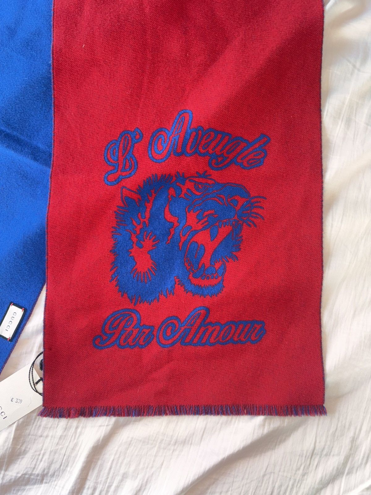 Gucci Gucci L'Aveugle Wool Tiger Scarf Size ONE SIZE - 3 Thumbnail