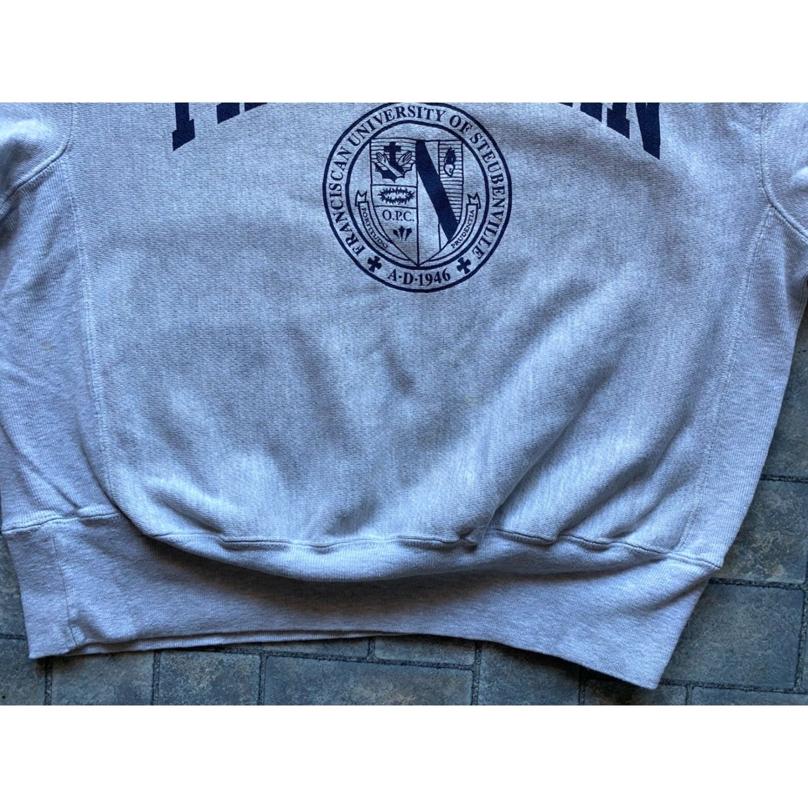 Champion VINTAGE Champion Reverse Weave Sweatshirt Men L Gray Franciscan Steubenville Size US L / EU 52-54 / 3 - 5 Thumbnail