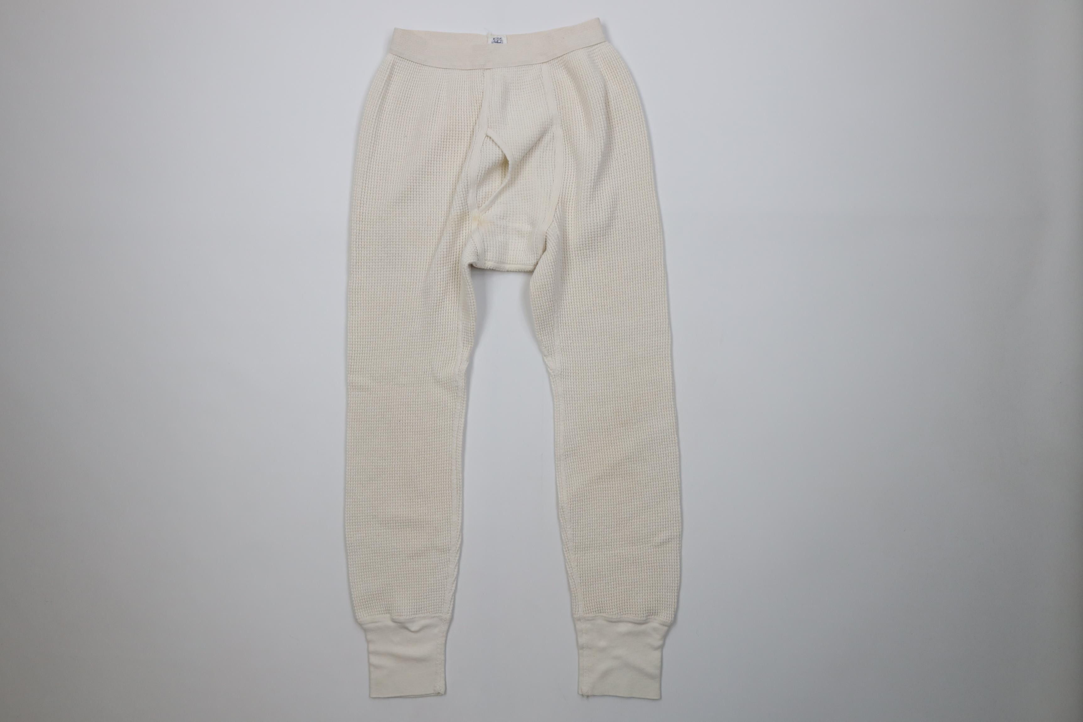 Vintage Vintage 60s Streetwear Waffle Knit Base Layer Pants USA Size US 34 / EU 50 - 1 Thumbnail